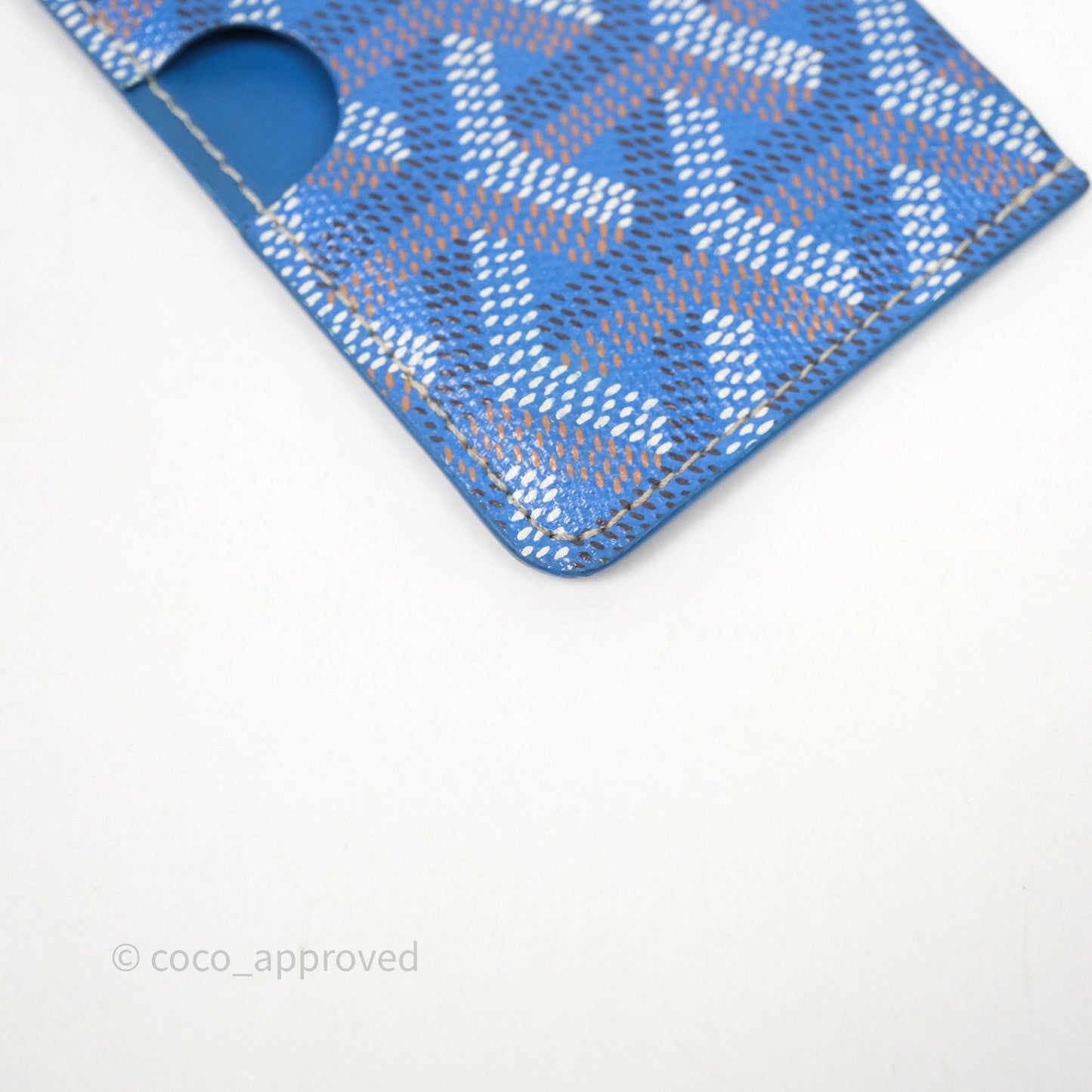 Goyard Card Holder Blue Goyardine Canvas