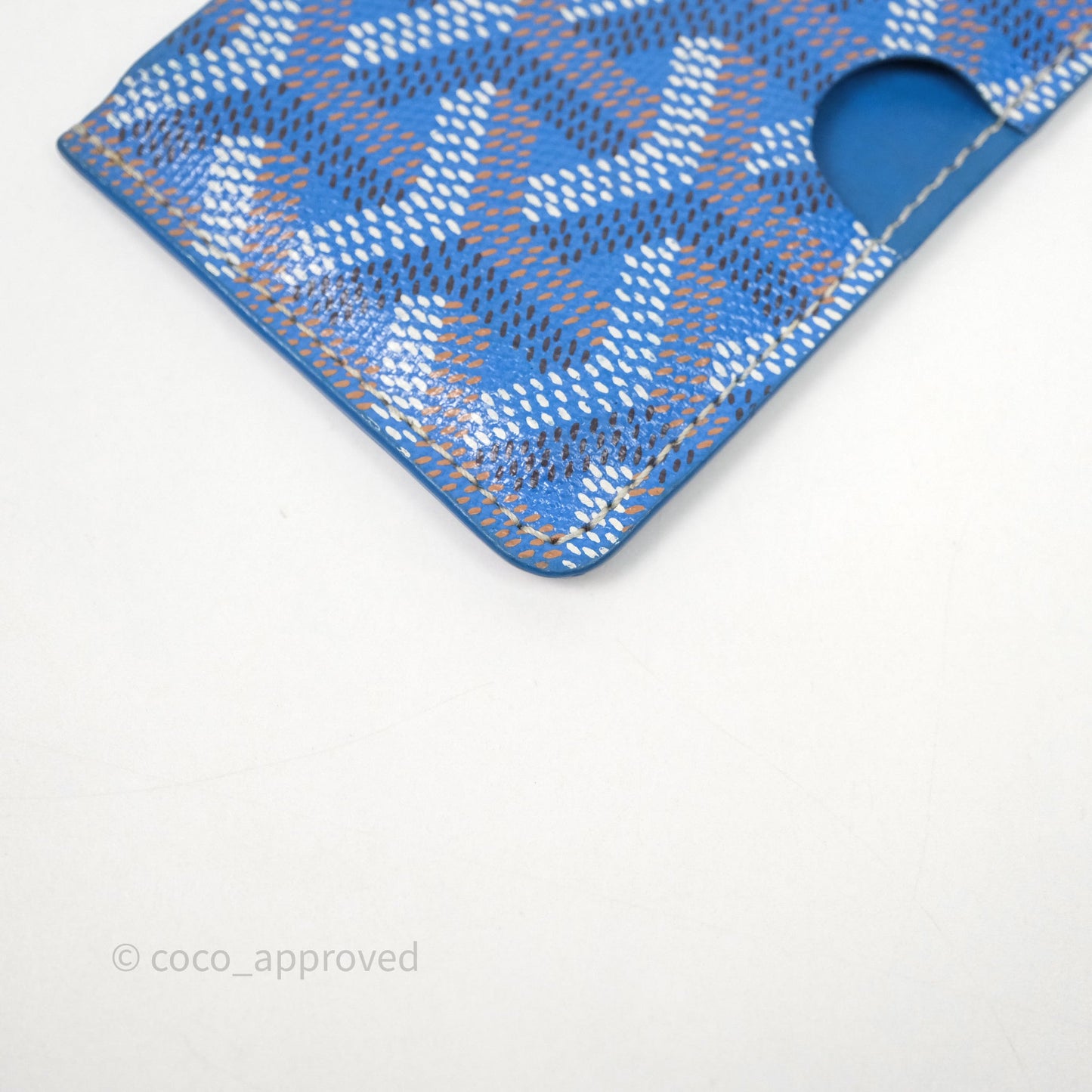 Goyard Card Holder Blue Goyardine Canvas