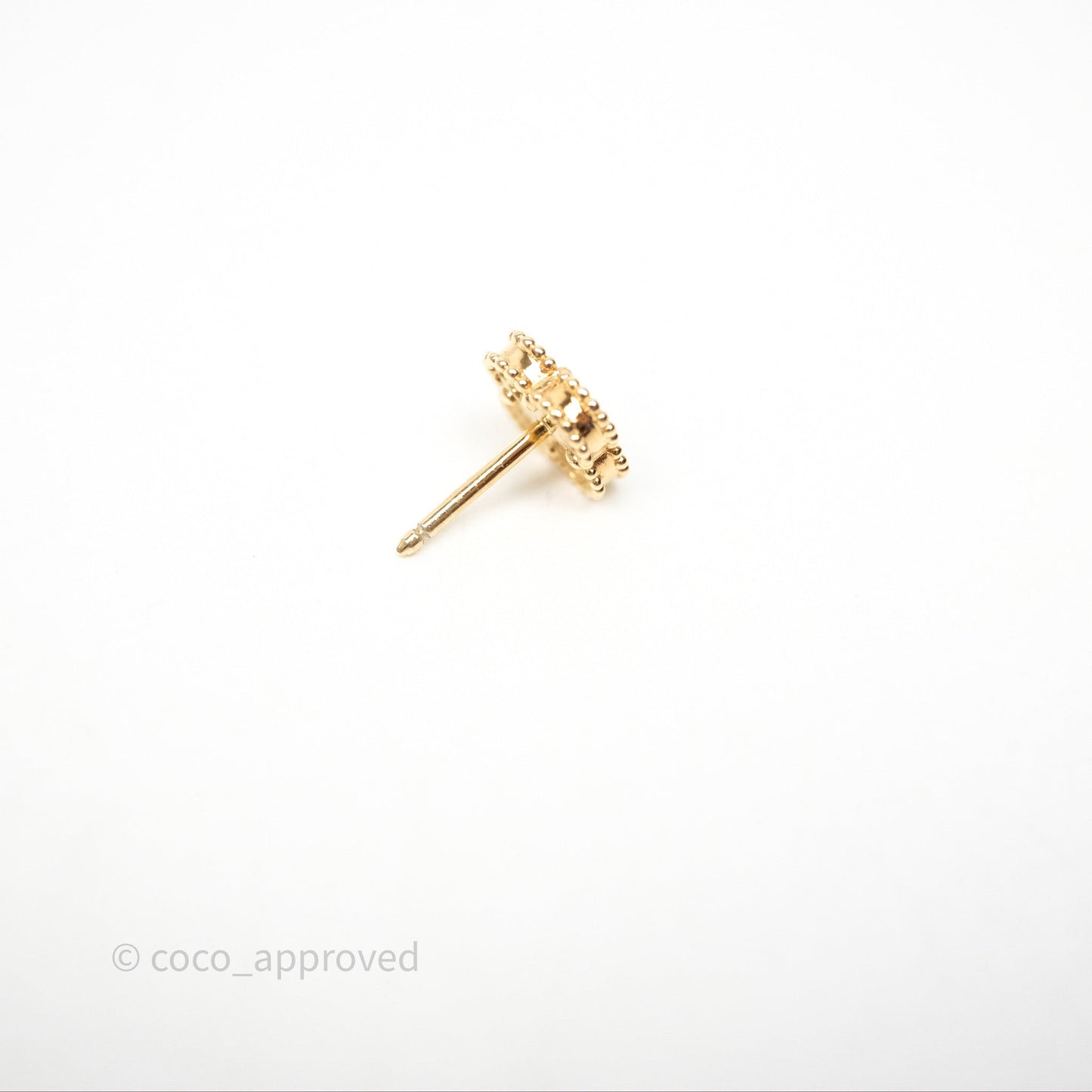 Van Cleef & Arpels Sweet Alhambra Earstuds Earrings Pendant Onyx Yellow Gold