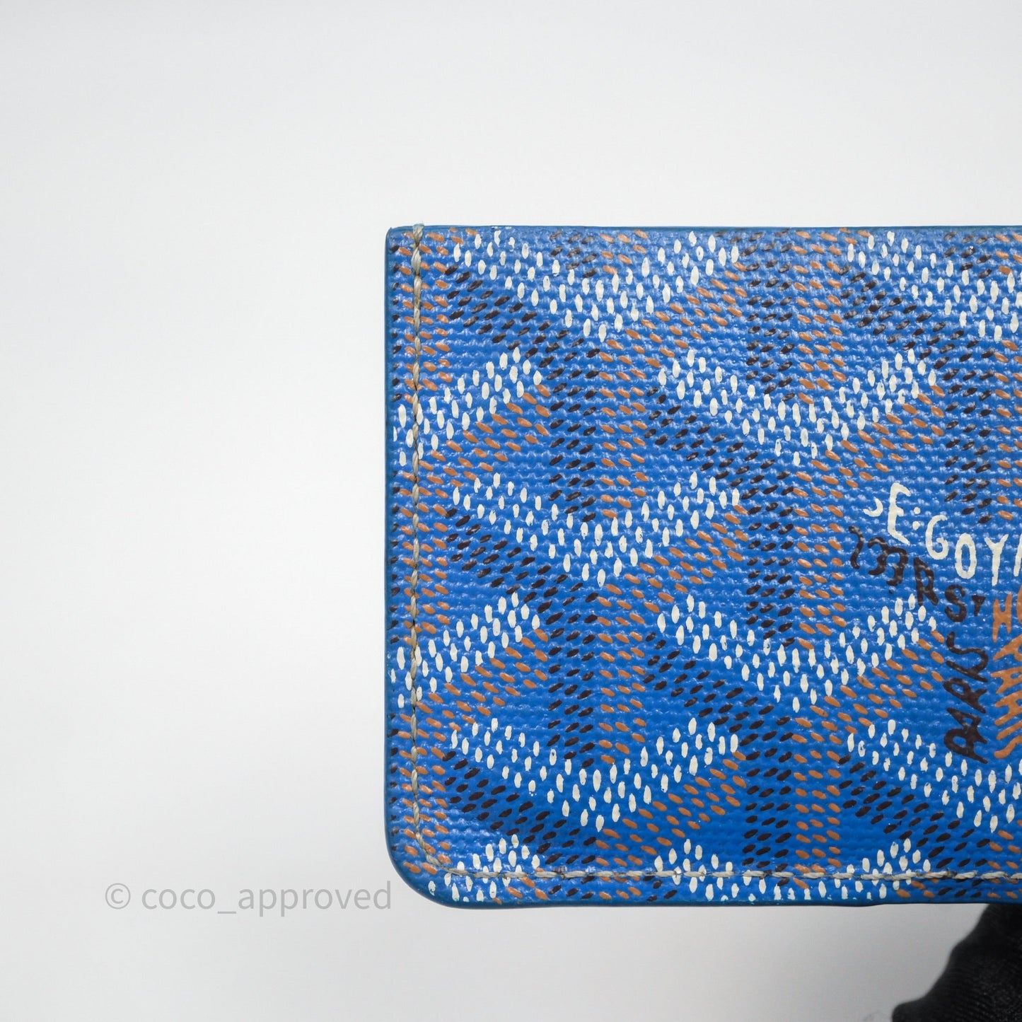 Goyard Card Holder Blue Goyardine Canvas