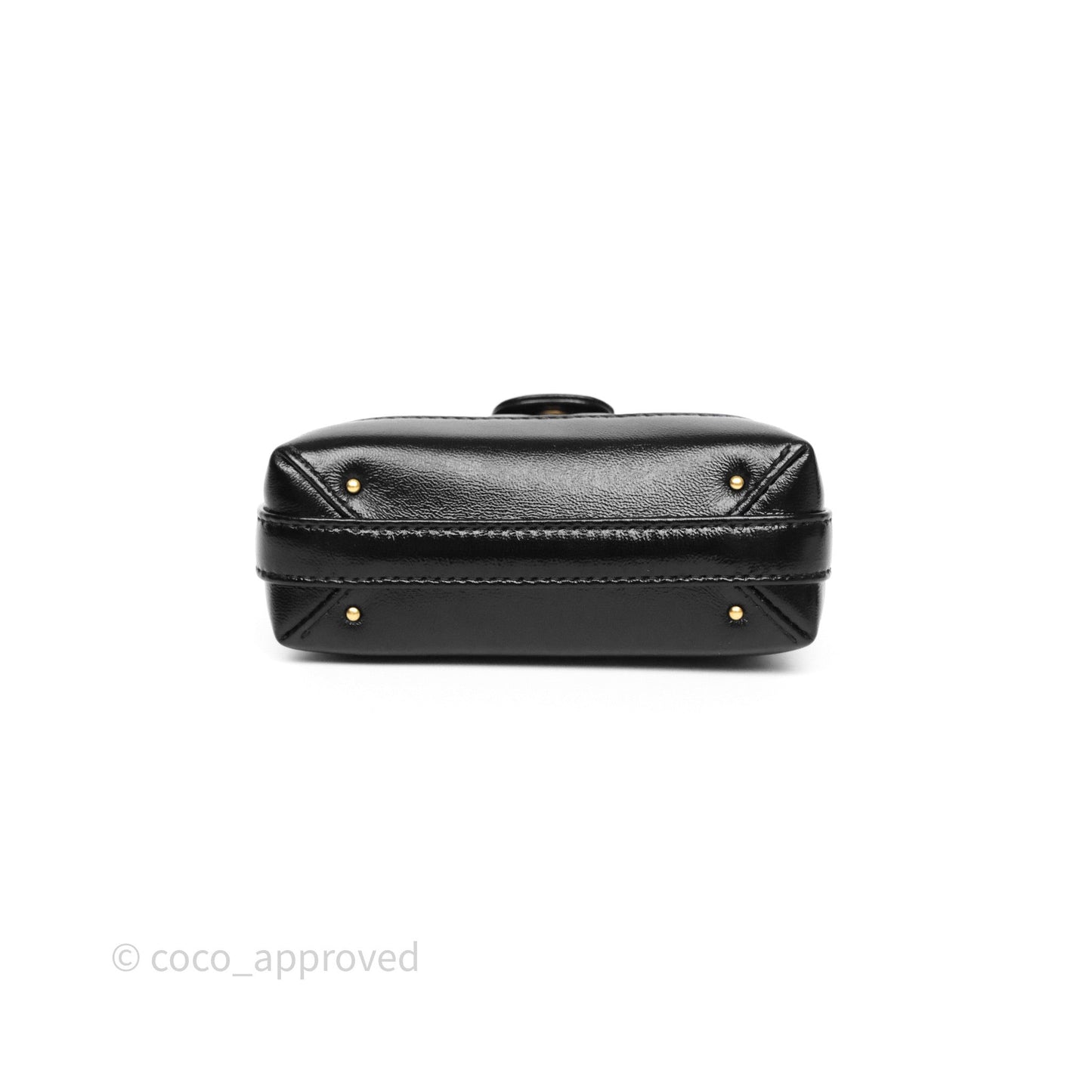 Chanel Mini Cocodoc Doctor Clutch with Chain Black Shiny Lambskin Aged Gold Hardware