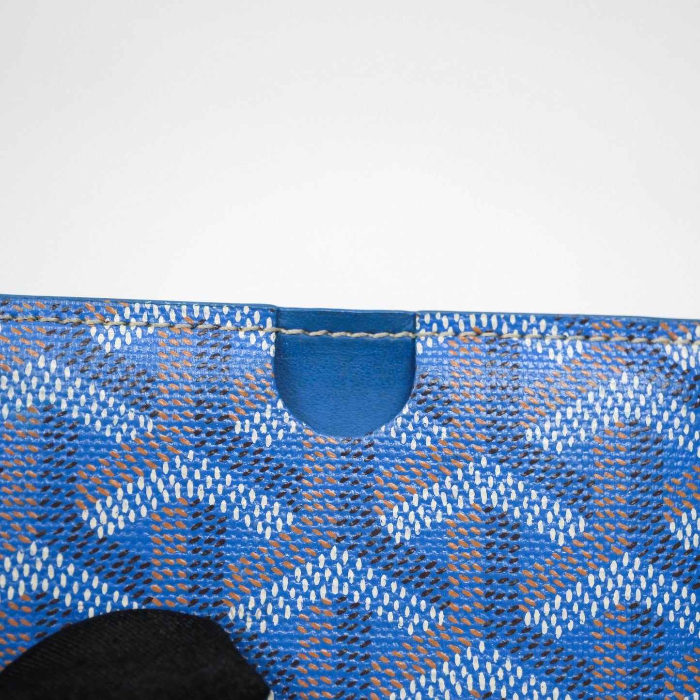 Goyard Card Holder Blue Goyardine Canvas