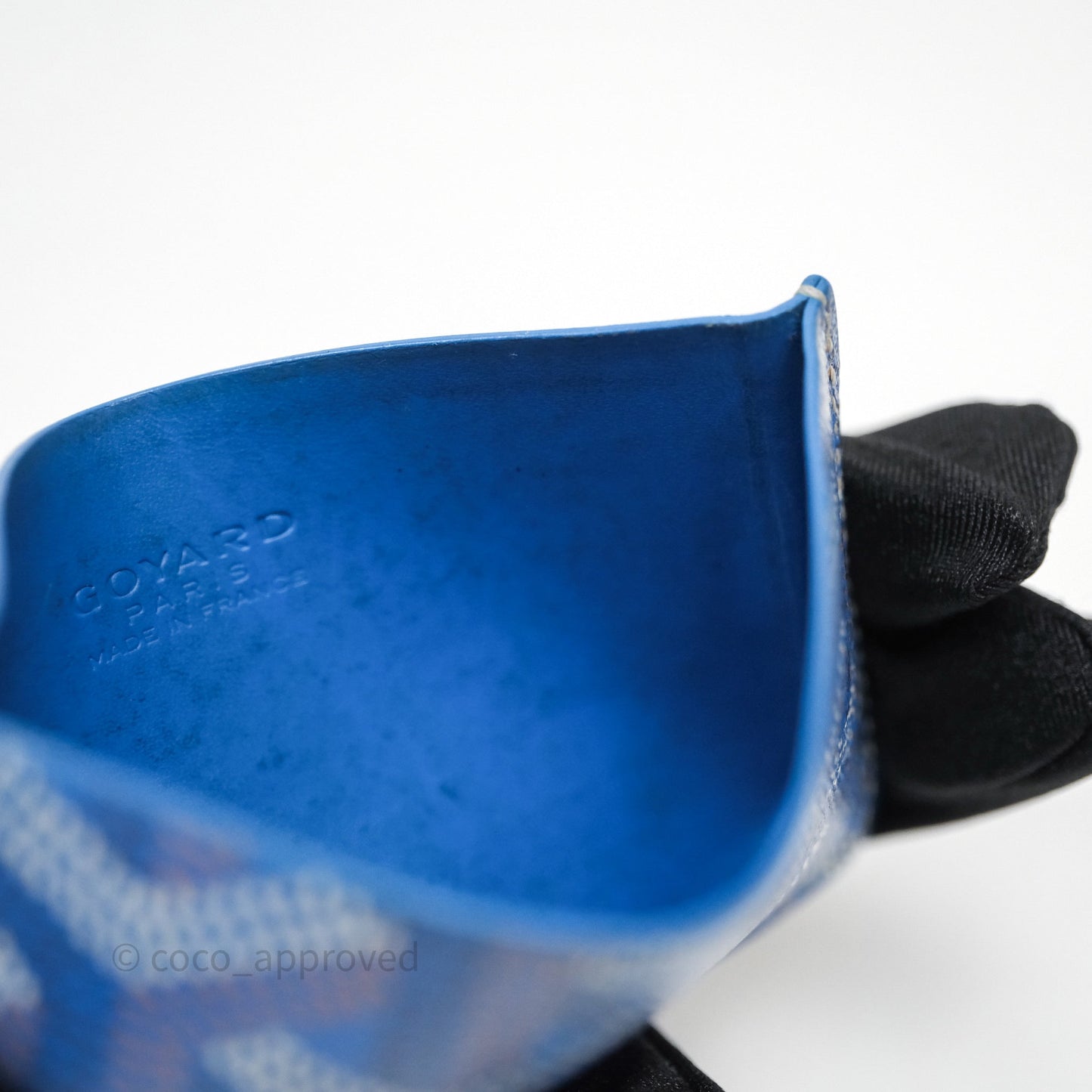 Goyard Card Holder Blue Goyardine Canvas