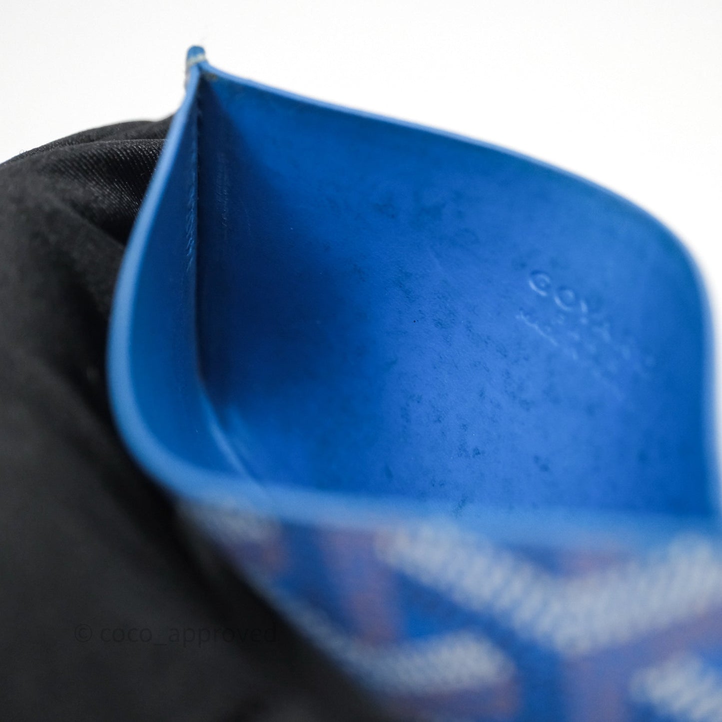 Goyard Card Holder Blue Goyardine Canvas
