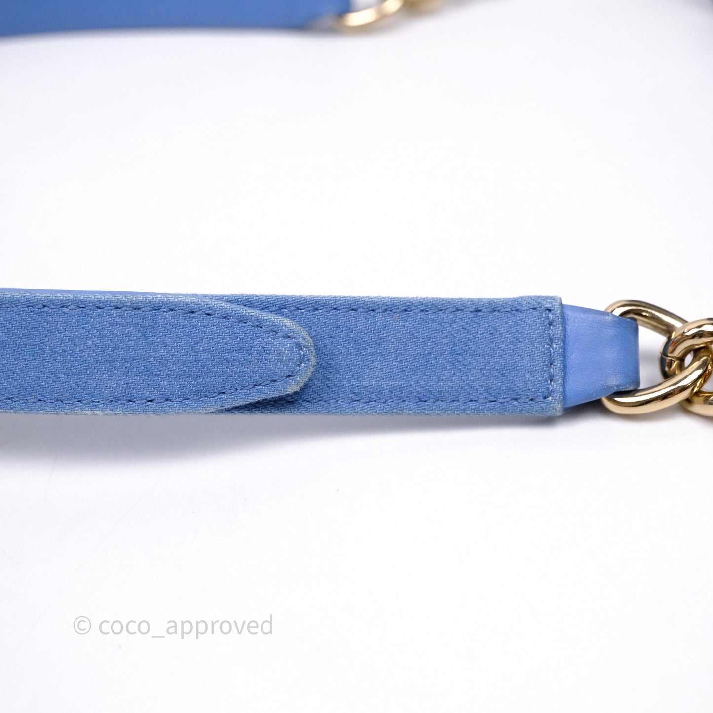 Chanel Small Boy Light Blue Pleated Denim Gold Hardware