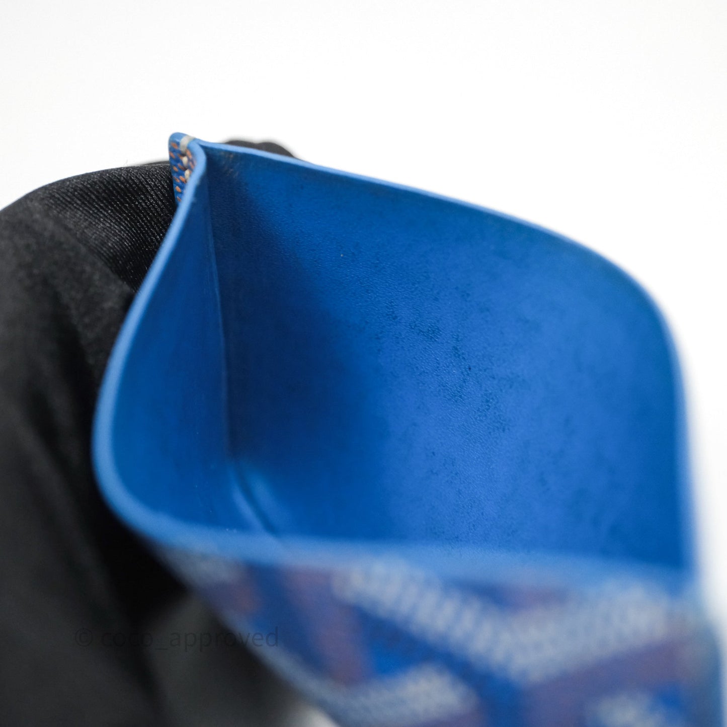 Goyard Card Holder Blue Goyardine Canvas