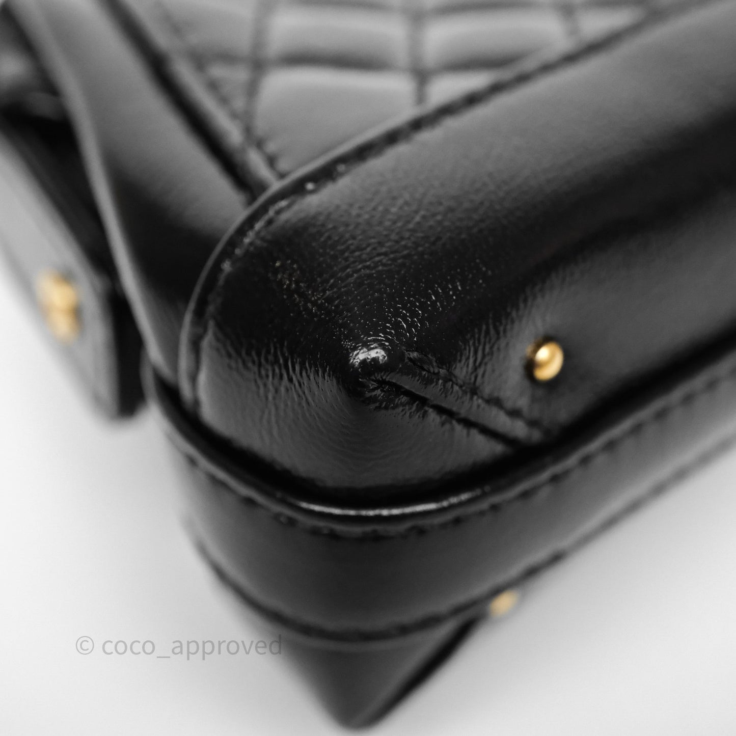 Chanel Mini Cocodoc Doctor Clutch with Chain Black Shiny Lambskin Aged Gold Hardware