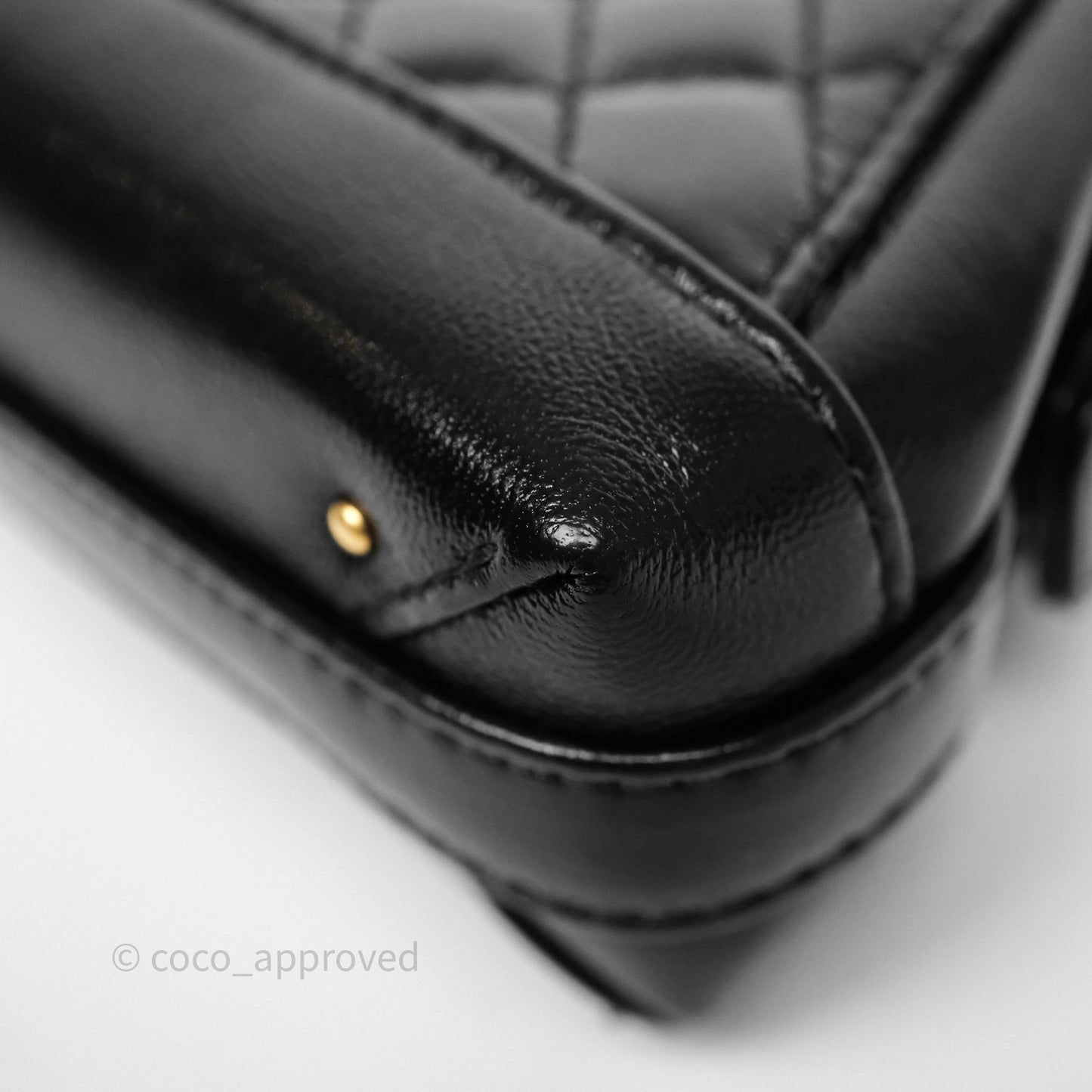 Chanel Mini Cocodoc Doctor Clutch with Chain Black Shiny Lambskin Aged Gold Hardware