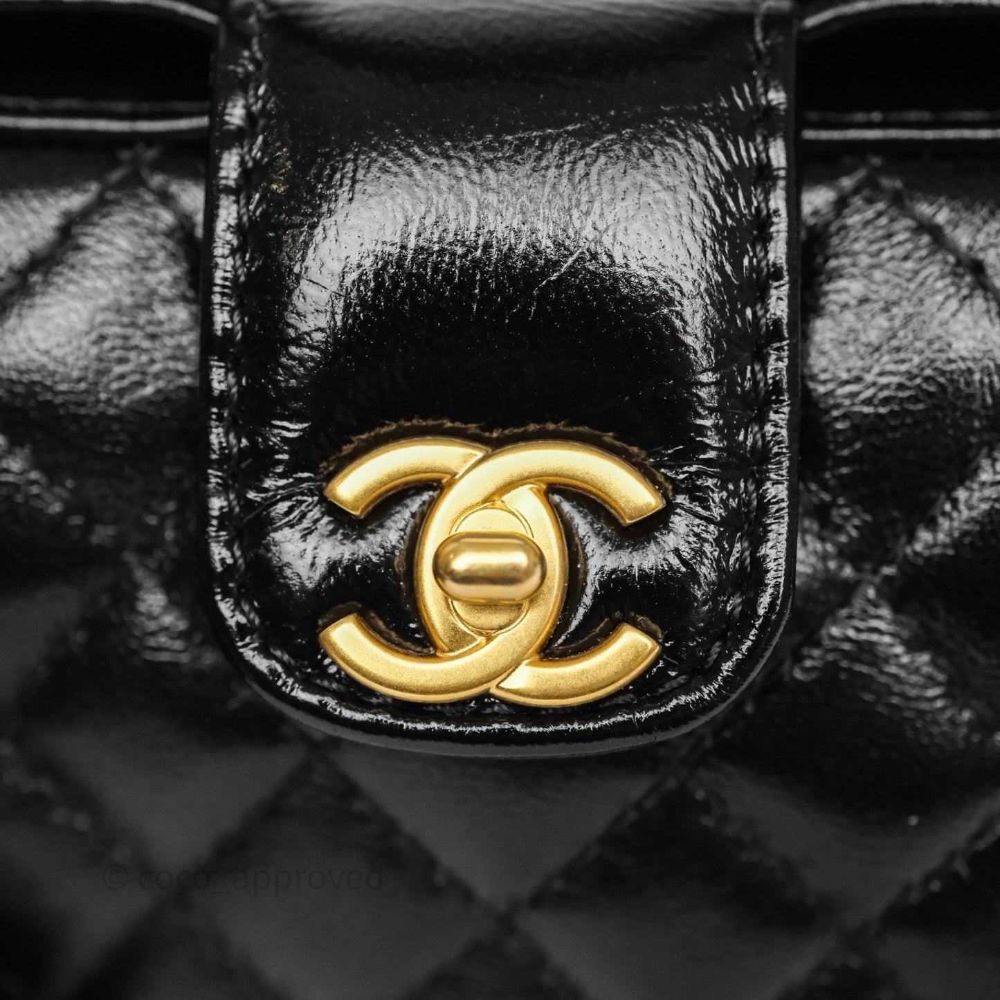 Chanel Mini Cocodoc Doctor Clutch with Chain Black Shiny Lambskin Aged Gold Hardware