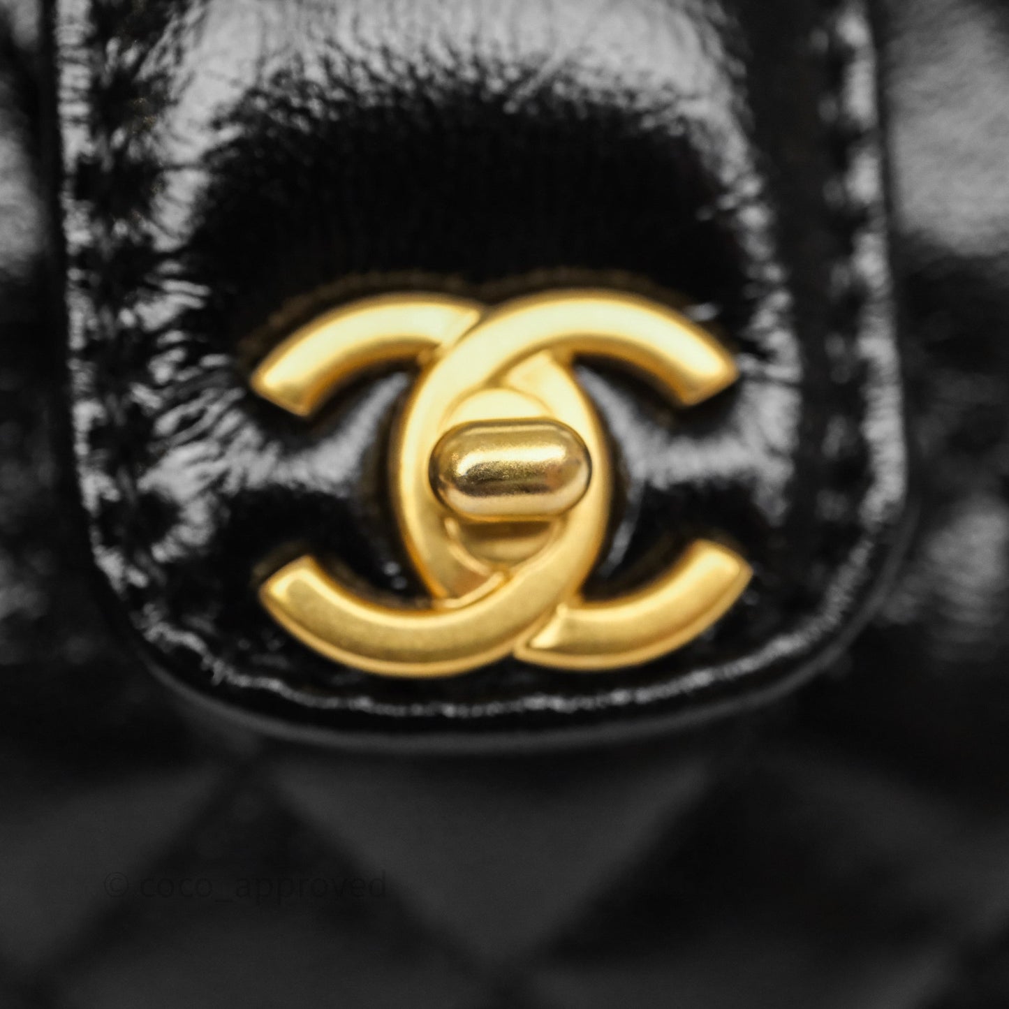 Chanel Mini Cocodoc Doctor Clutch with Chain Black Shiny Lambskin Aged Gold Hardware