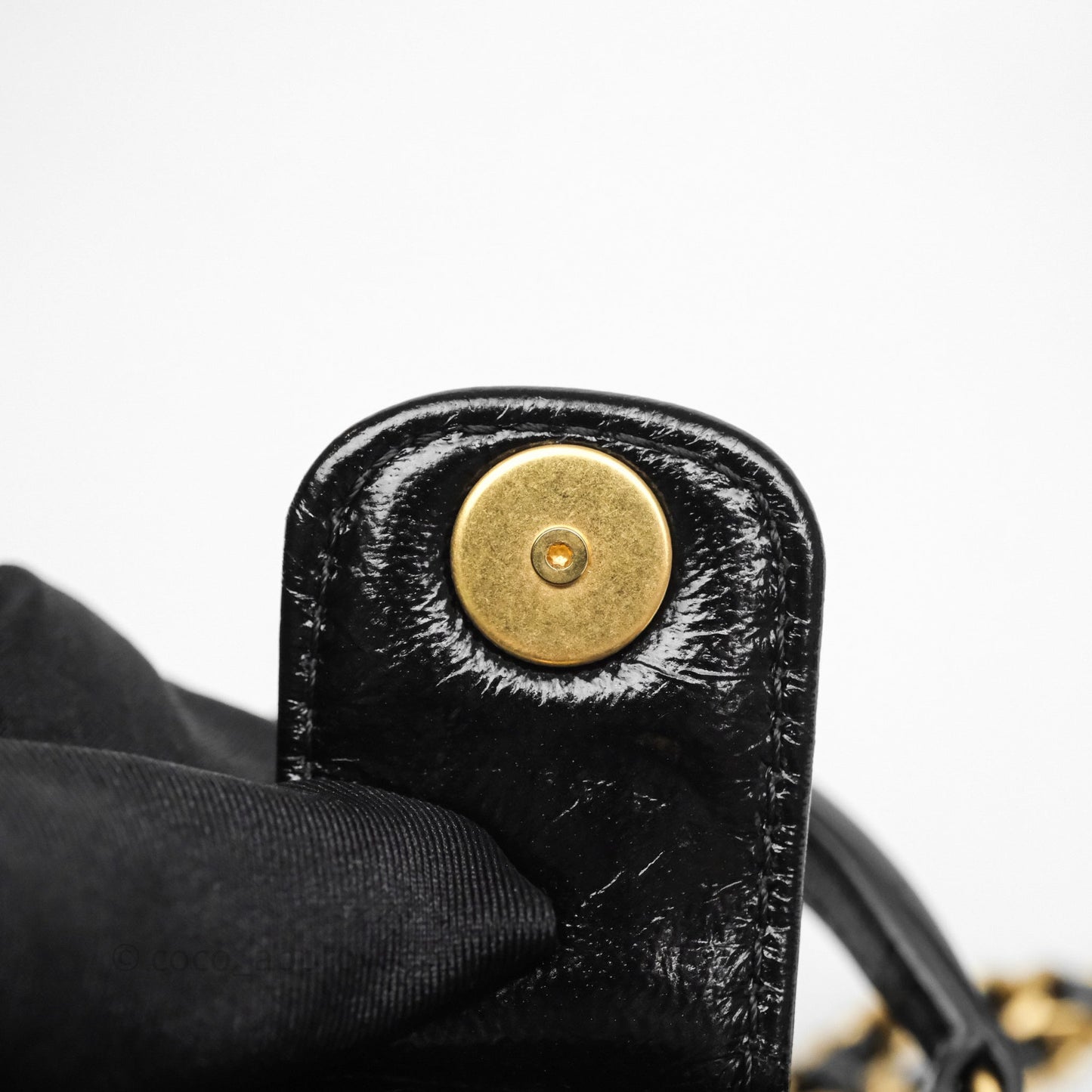 Chanel Mini Cocodoc Doctor Clutch with Chain Black Shiny Lambskin Aged Gold Hardware