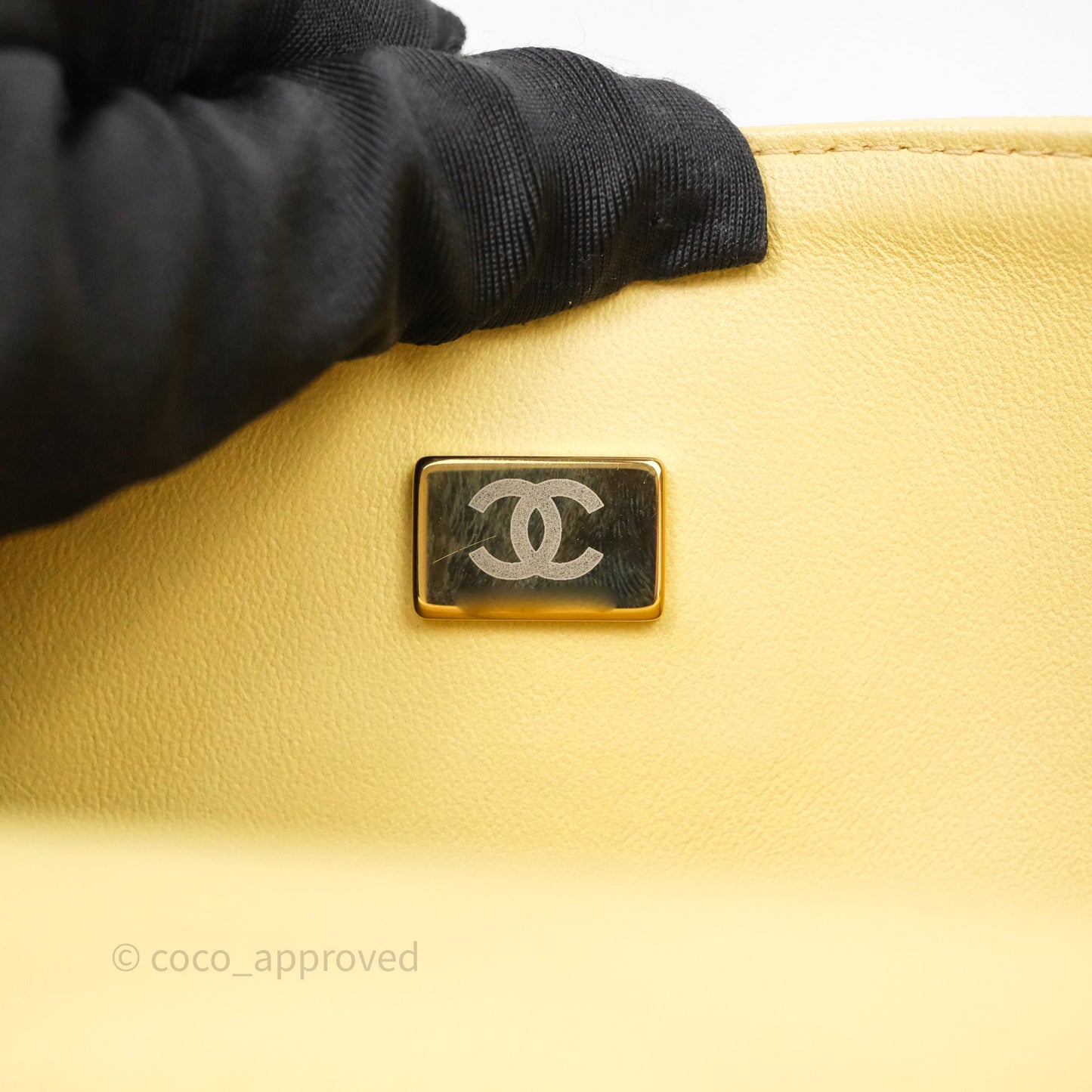 Chanel Classic M/L Medium Flap Quilted Yellow Caviar Gold Hardware