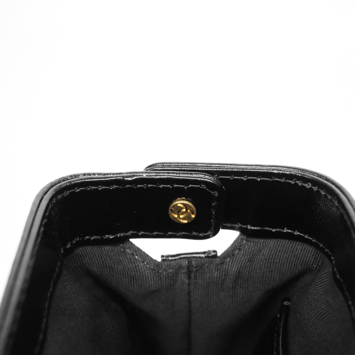 Chanel Mini Cocodoc Doctor Clutch with Chain Black Shiny Lambskin Aged Gold Hardware