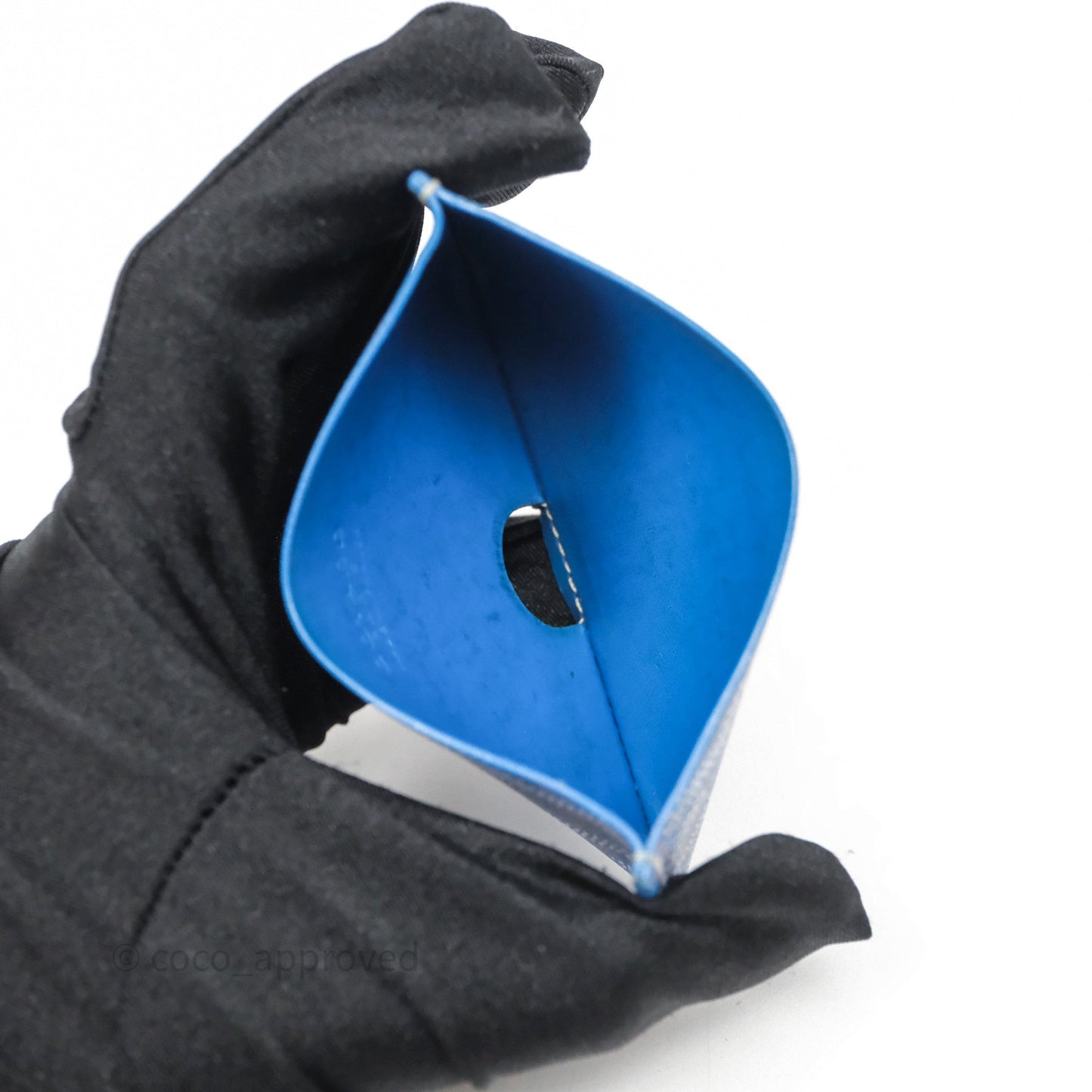 Goyard Card Holder Blue Goyardine Canvas
