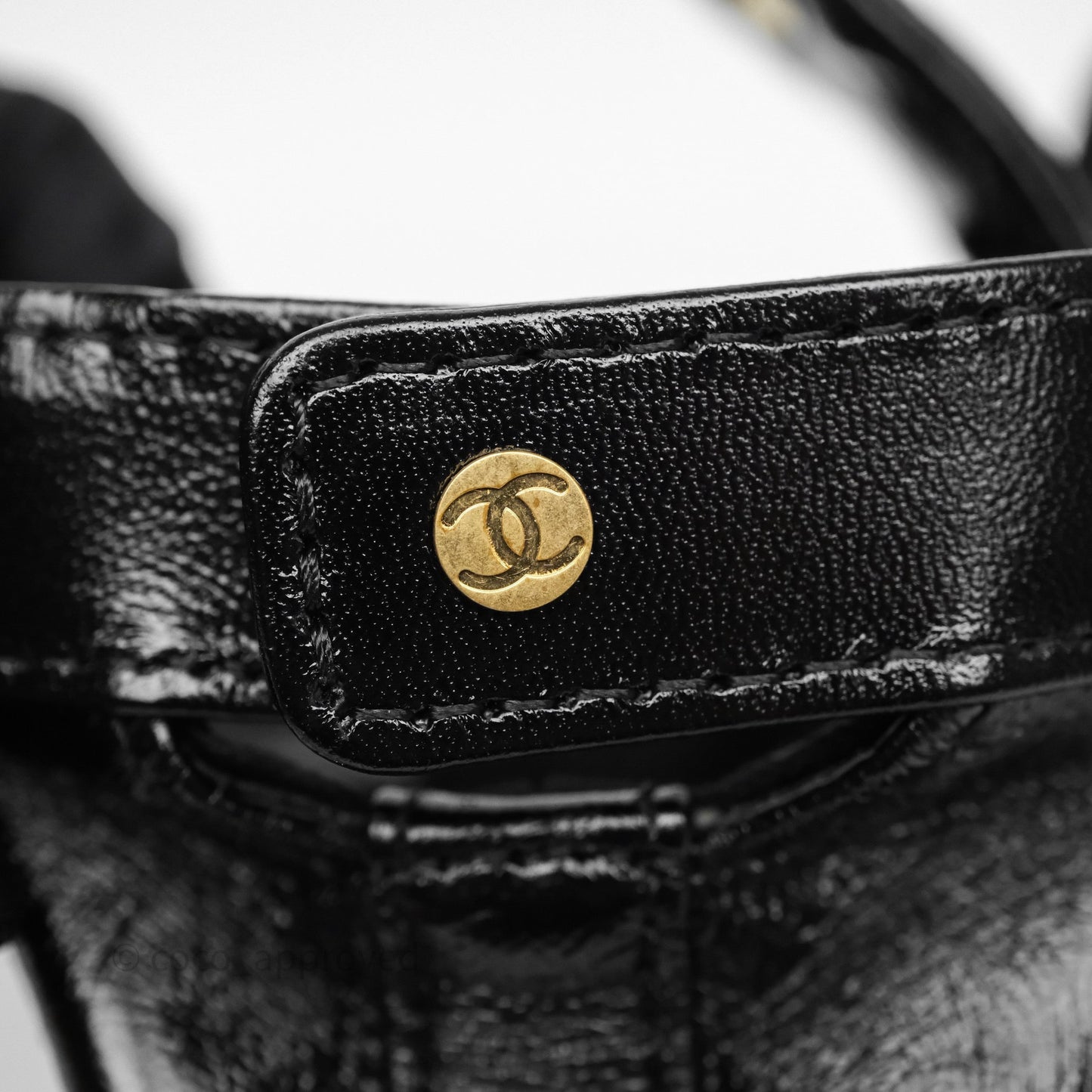 Chanel Mini Cocodoc Doctor Clutch with Chain Black Shiny Lambskin Aged Gold Hardware