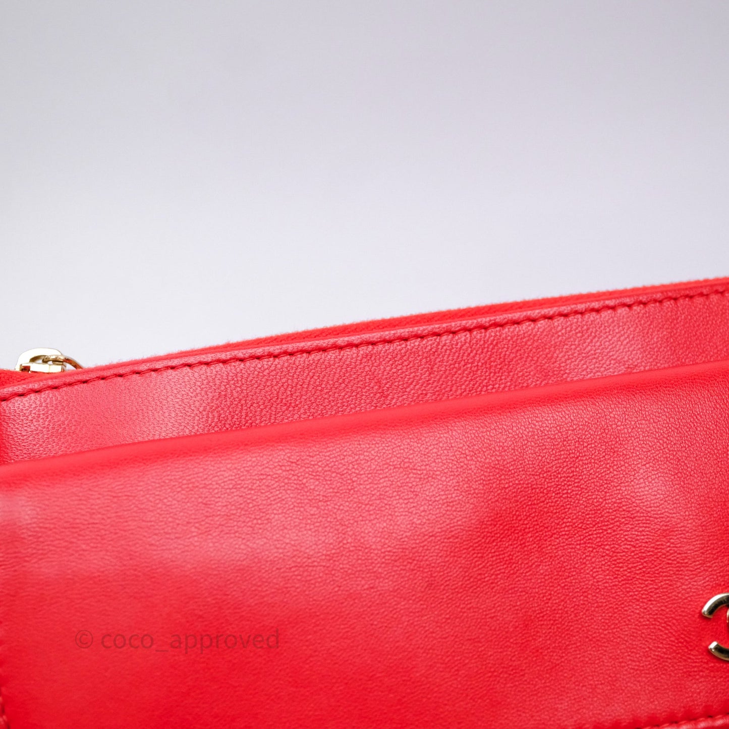 Chanel Flap O Case Clutch Red Lambskin Gold Hardware