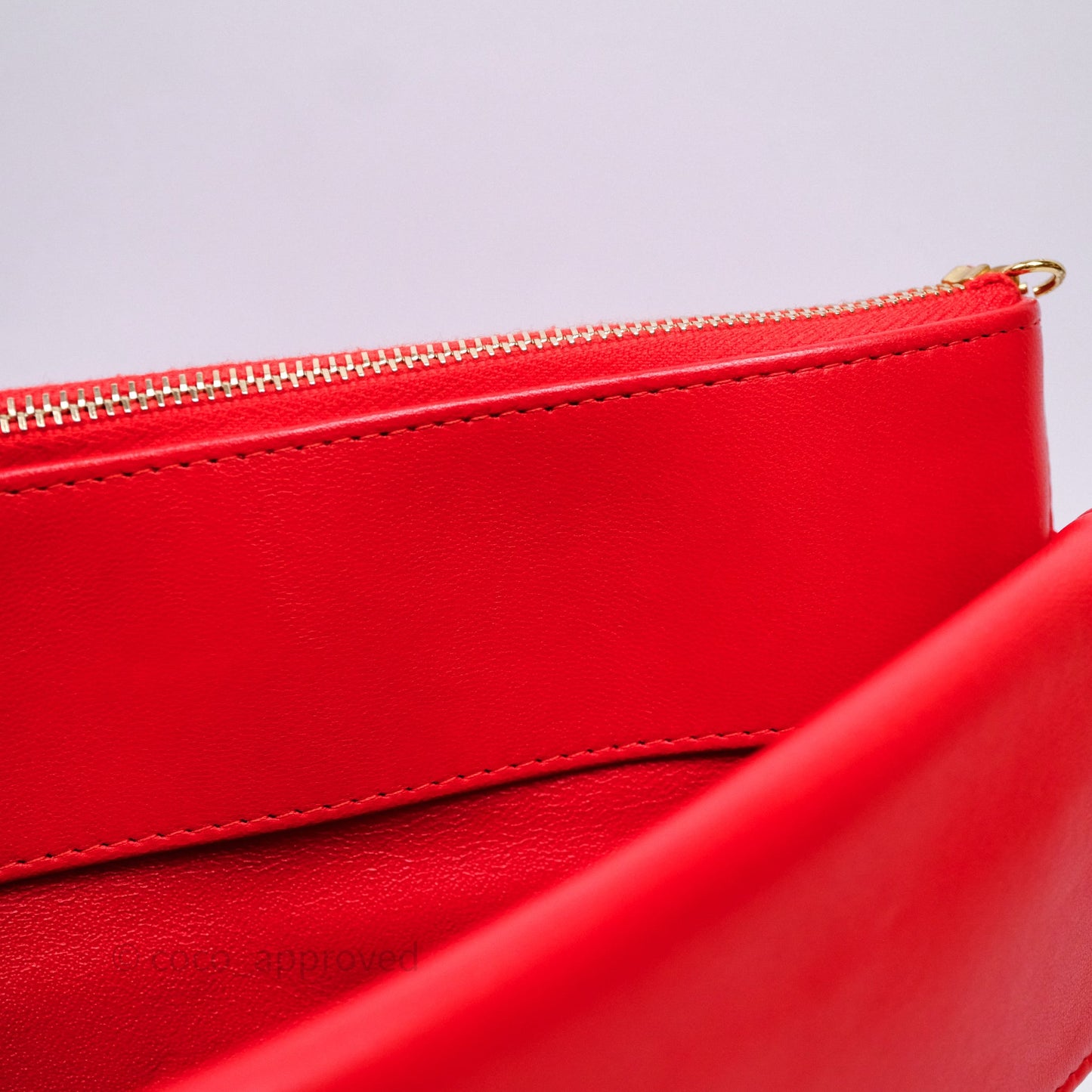 Chanel Flap O Case Clutch Red Lambskin Gold Hardware