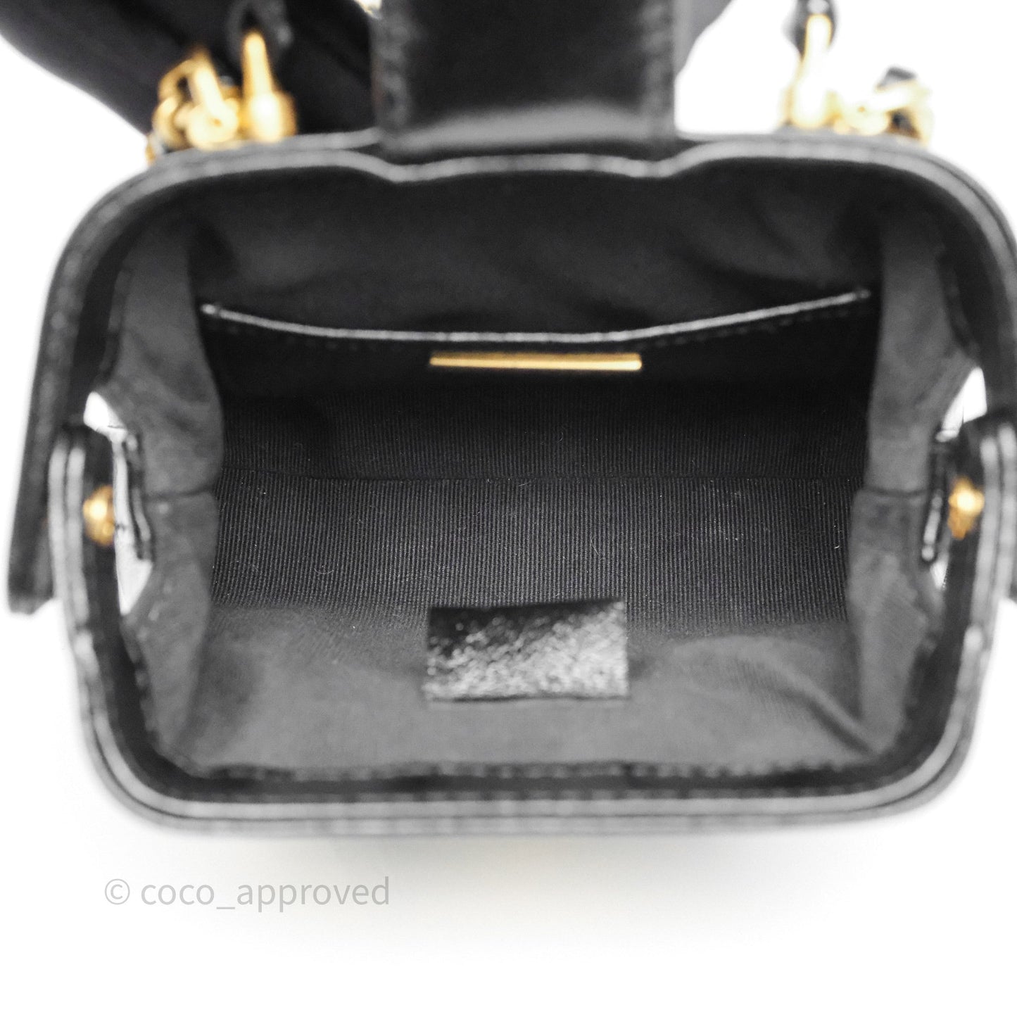 Chanel Mini Cocodoc Doctor Clutch with Chain Black Shiny Lambskin Aged Gold Hardware