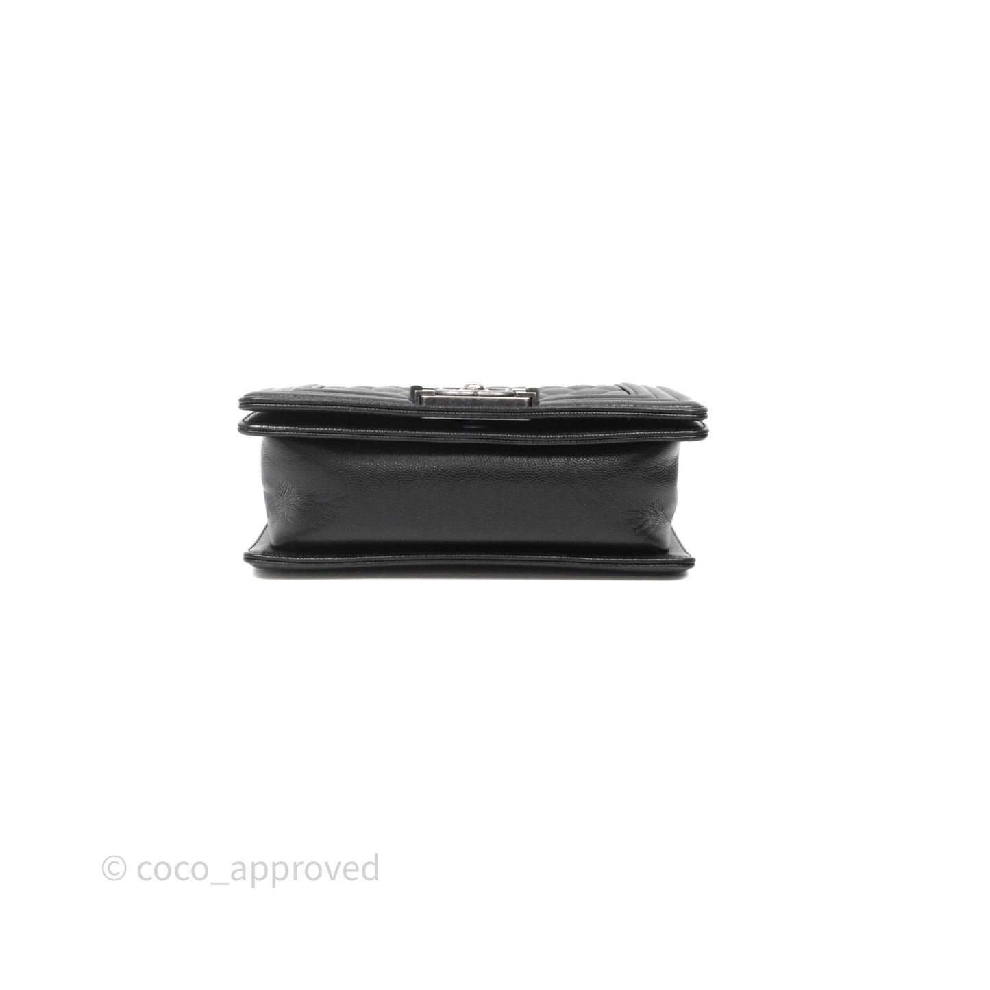 Chanel Small Boy Quilted Black Caviar Ruthenium Hardware
