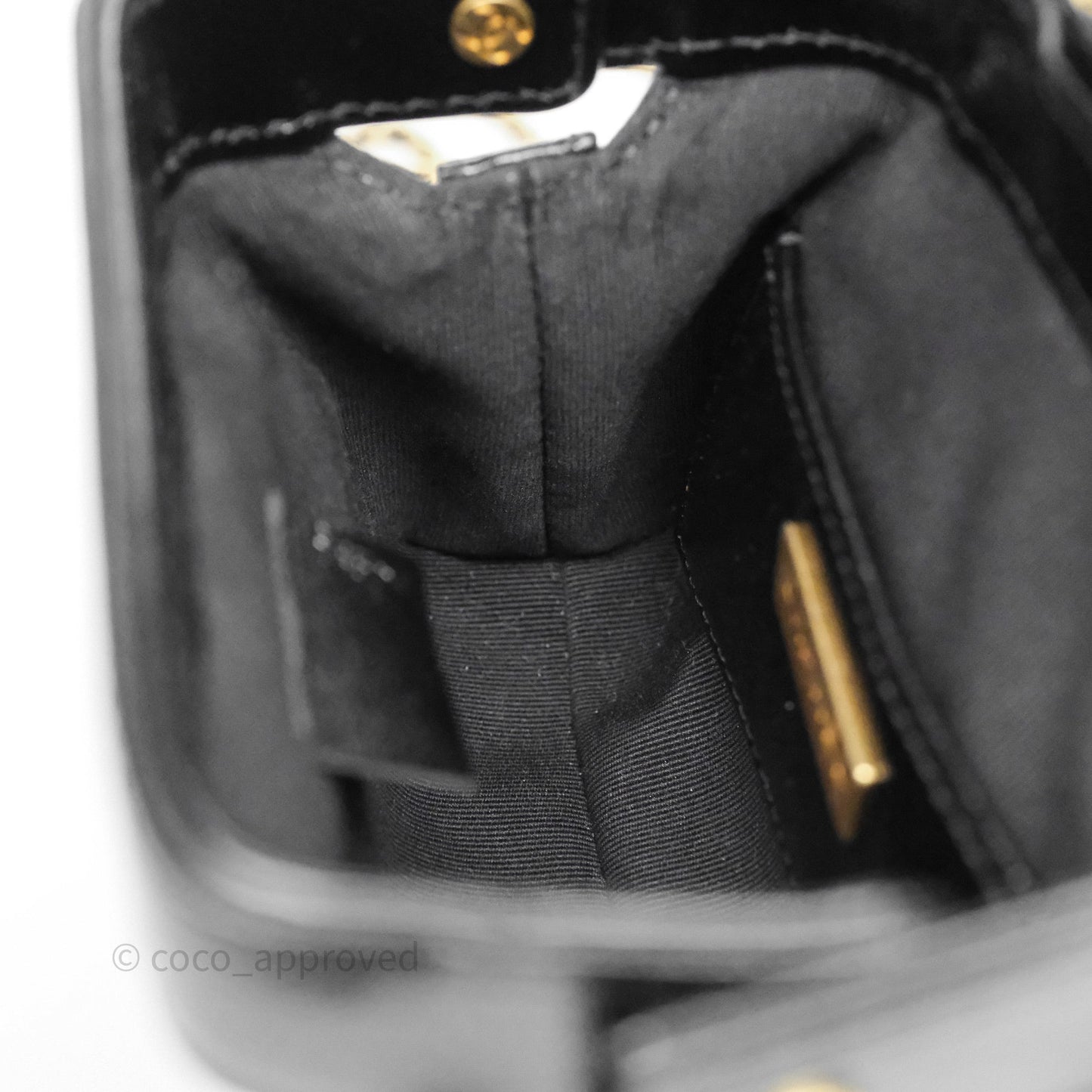 Chanel Mini Cocodoc Doctor Clutch with Chain Black Shiny Lambskin Aged Gold Hardware