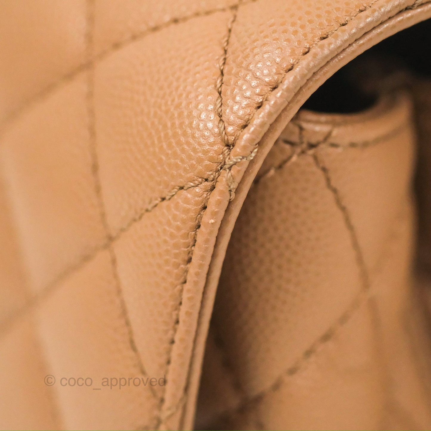 Chanel Small Coco Handle Quilted Dark Beige Caviar Gold Hardware
