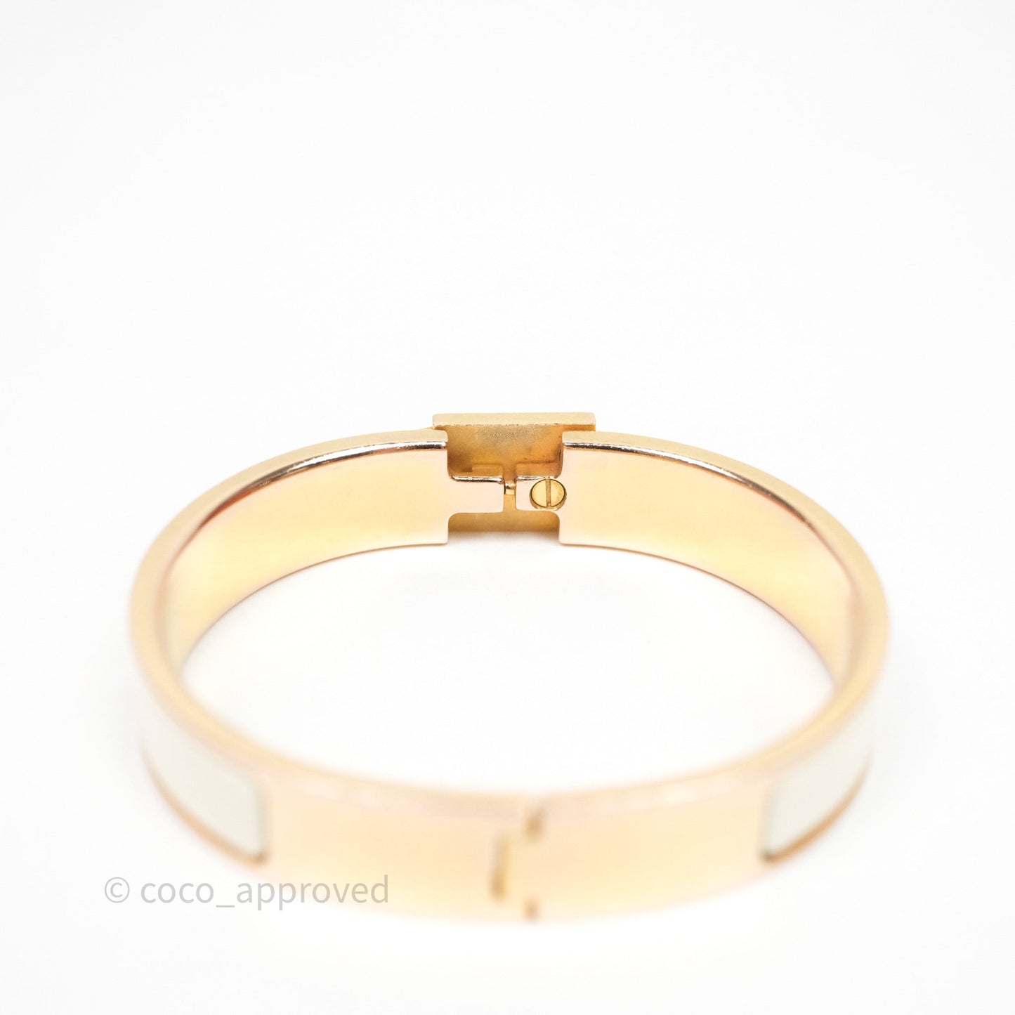 Hermes Clic Cadenas Bracelet Ivory White Gold Hardware