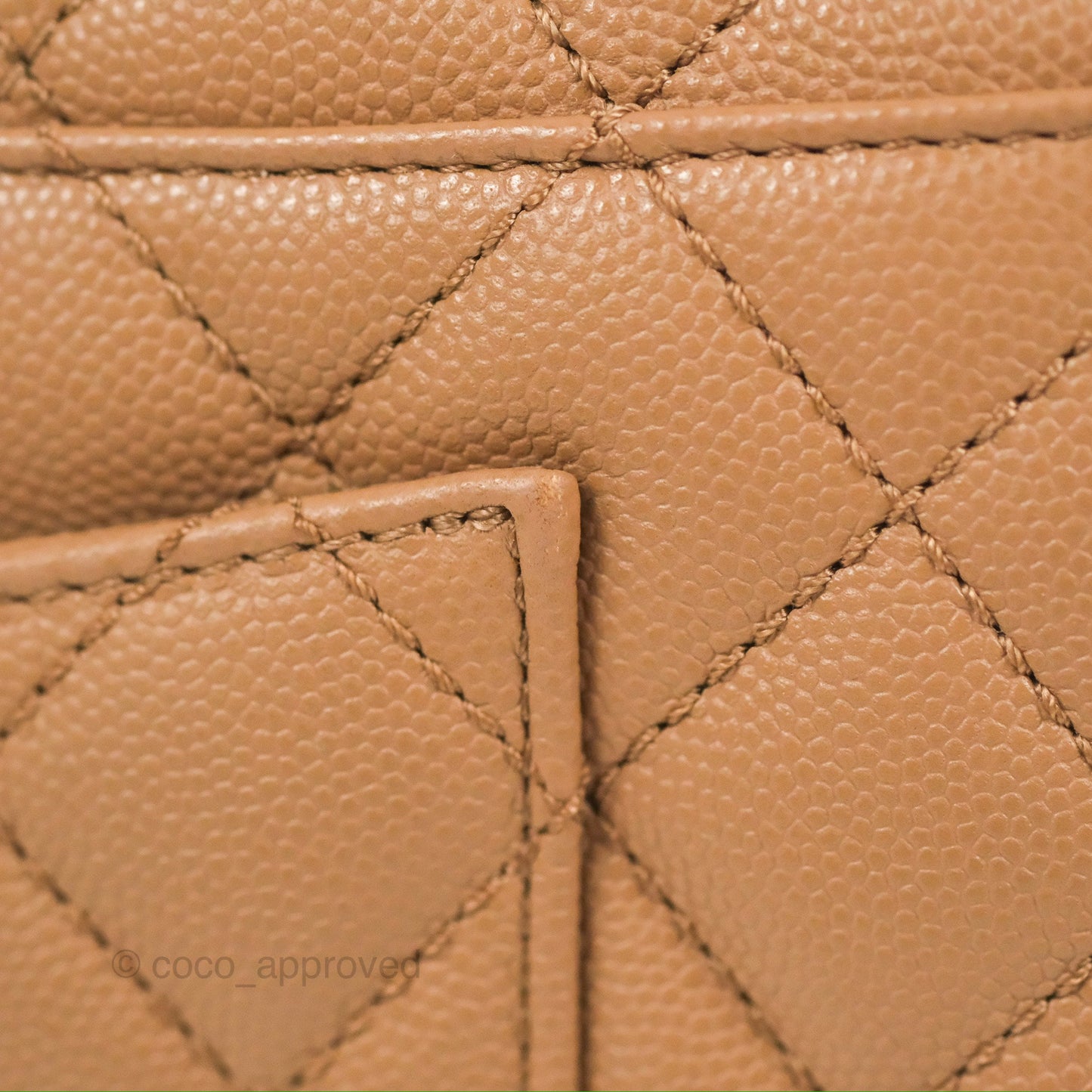 Chanel Small Coco Handle Quilted Dark Beige Caviar Gold Hardware