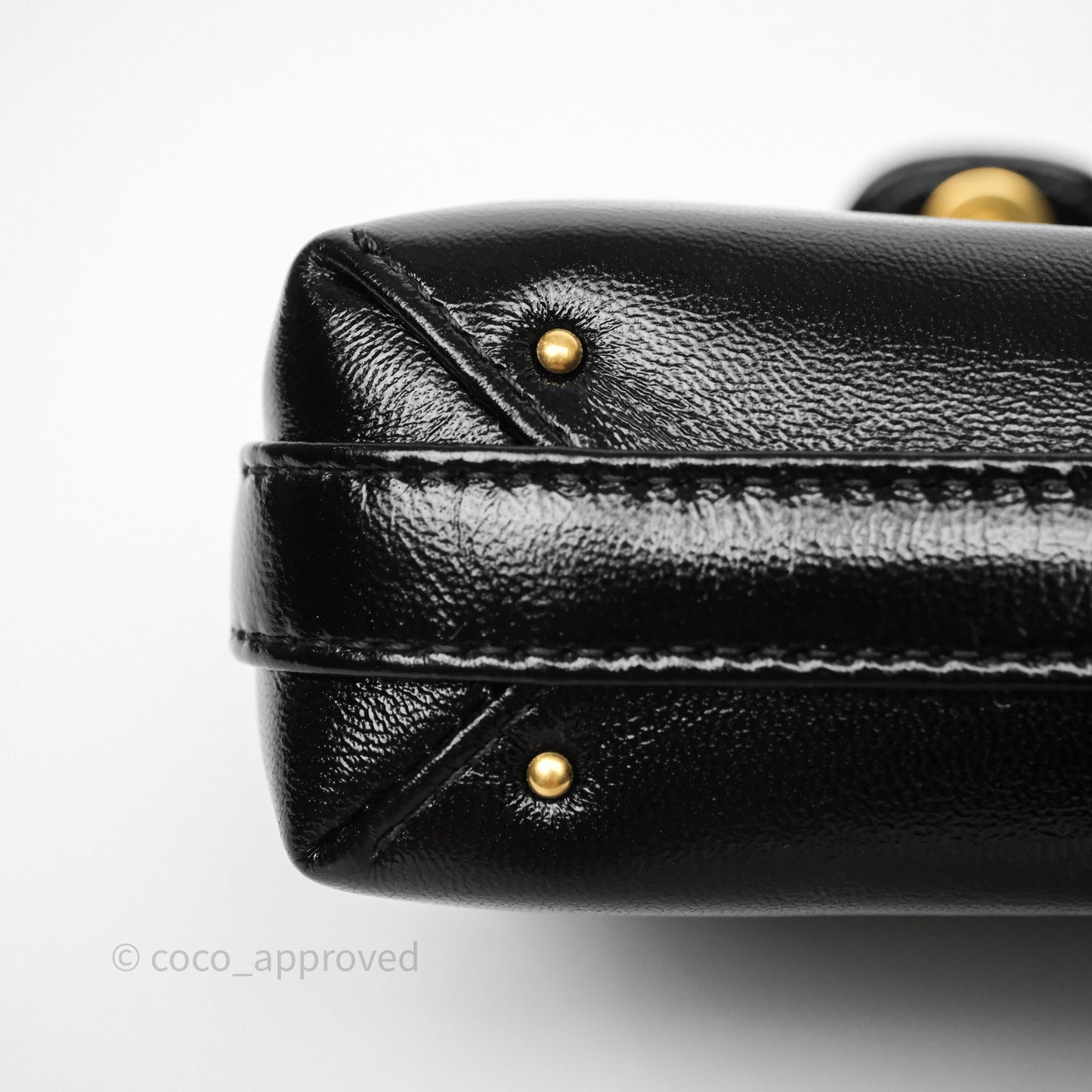 Chanel Mini Cocodoc Doctor Clutch with Chain Black Shiny Lambskin Aged Gold Hardware