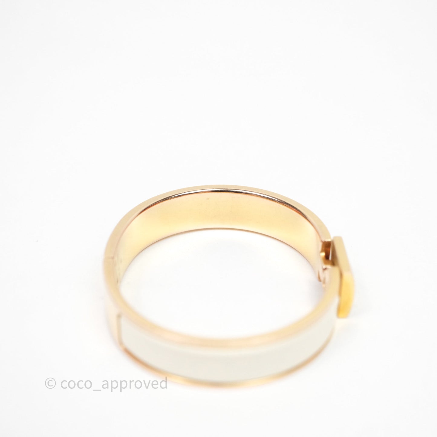 Hermes Clic Cadenas Bracelet Ivory White Gold Hardware