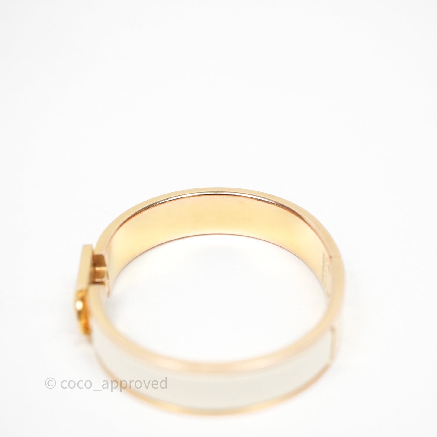 Hermes Clic Cadenas Bracelet Ivory White Gold Hardware