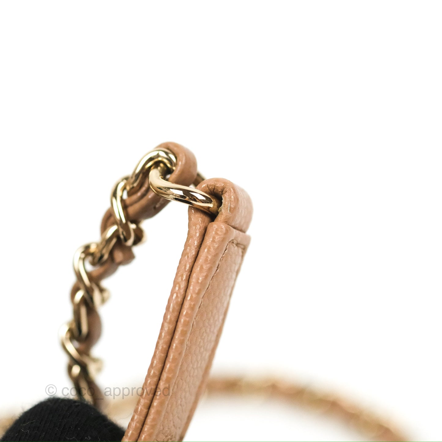 Chanel Small Coco Handle Quilted Dark Beige Caviar Gold Hardware