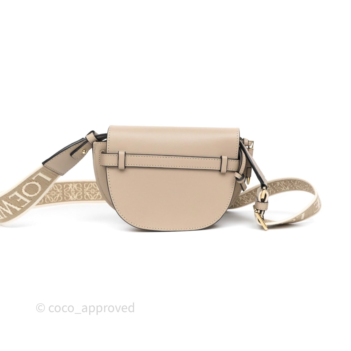 Loewe Mini Gate Dual Bag Beige Sand Soft Calfskin Jacquard Strap