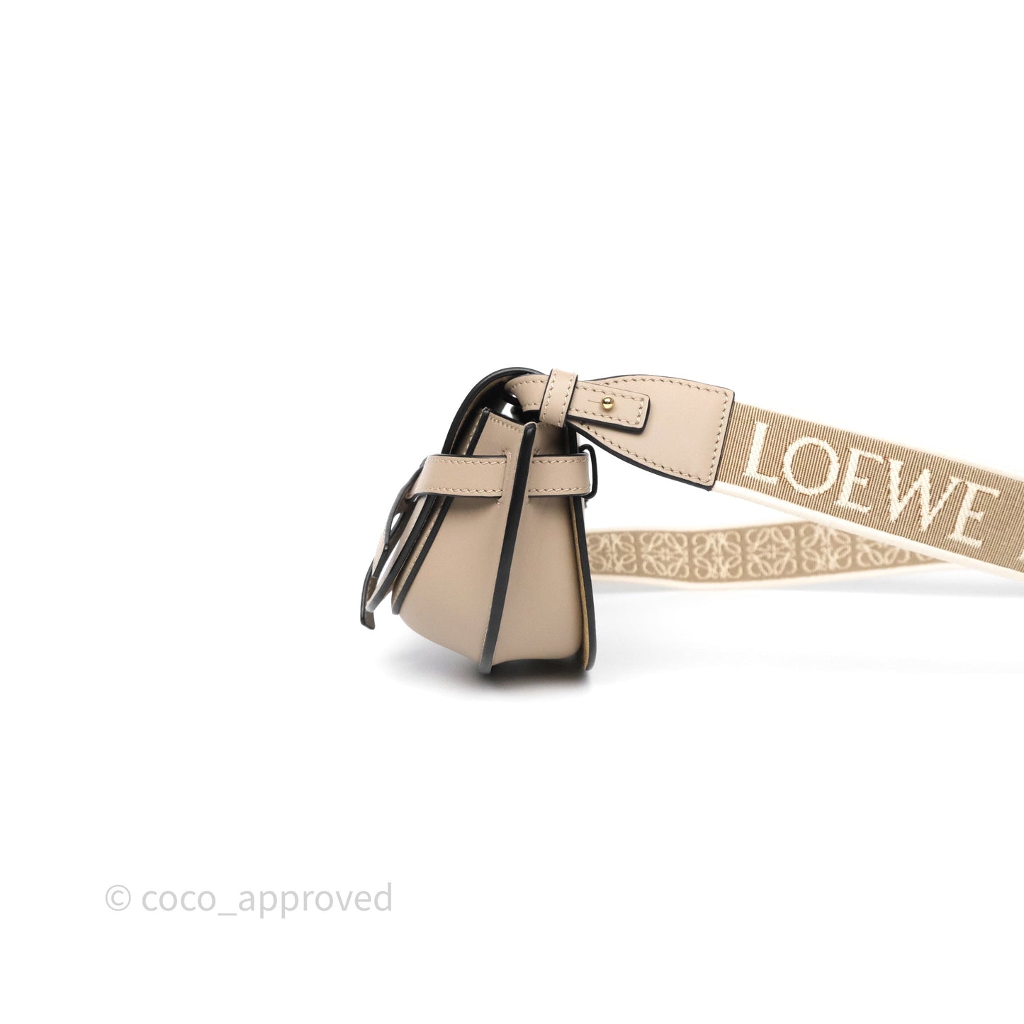 Loewe Mini Gate Dual Bag Beige Sand Soft Calfskin Jacquard Strap