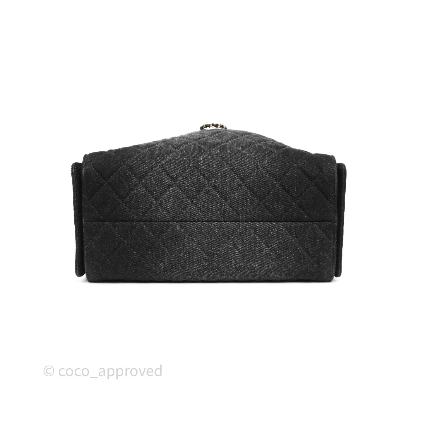 Chanel 25 Medium Washed Denim Black Aged Gold Hardware