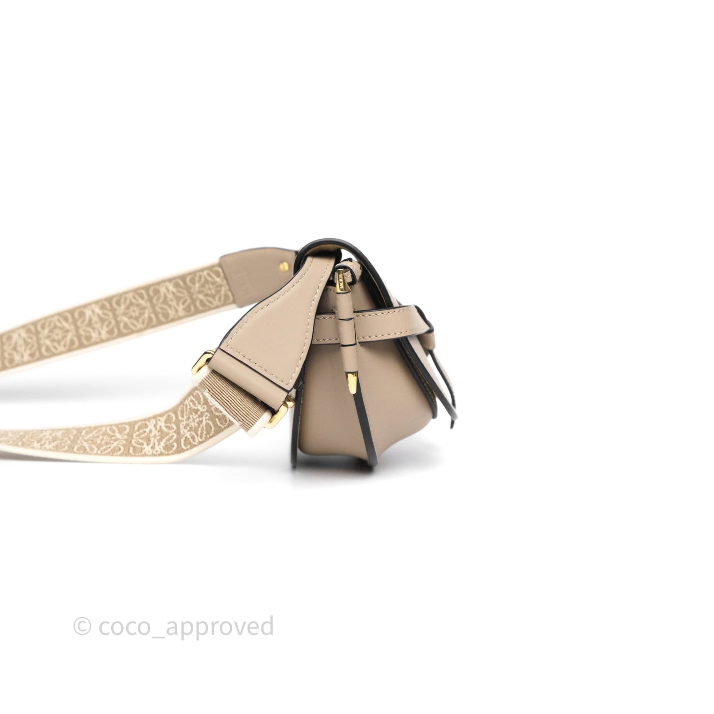 Loewe Mini Gate Dual Bag Beige Sand Soft Calfskin Jacquard Strap