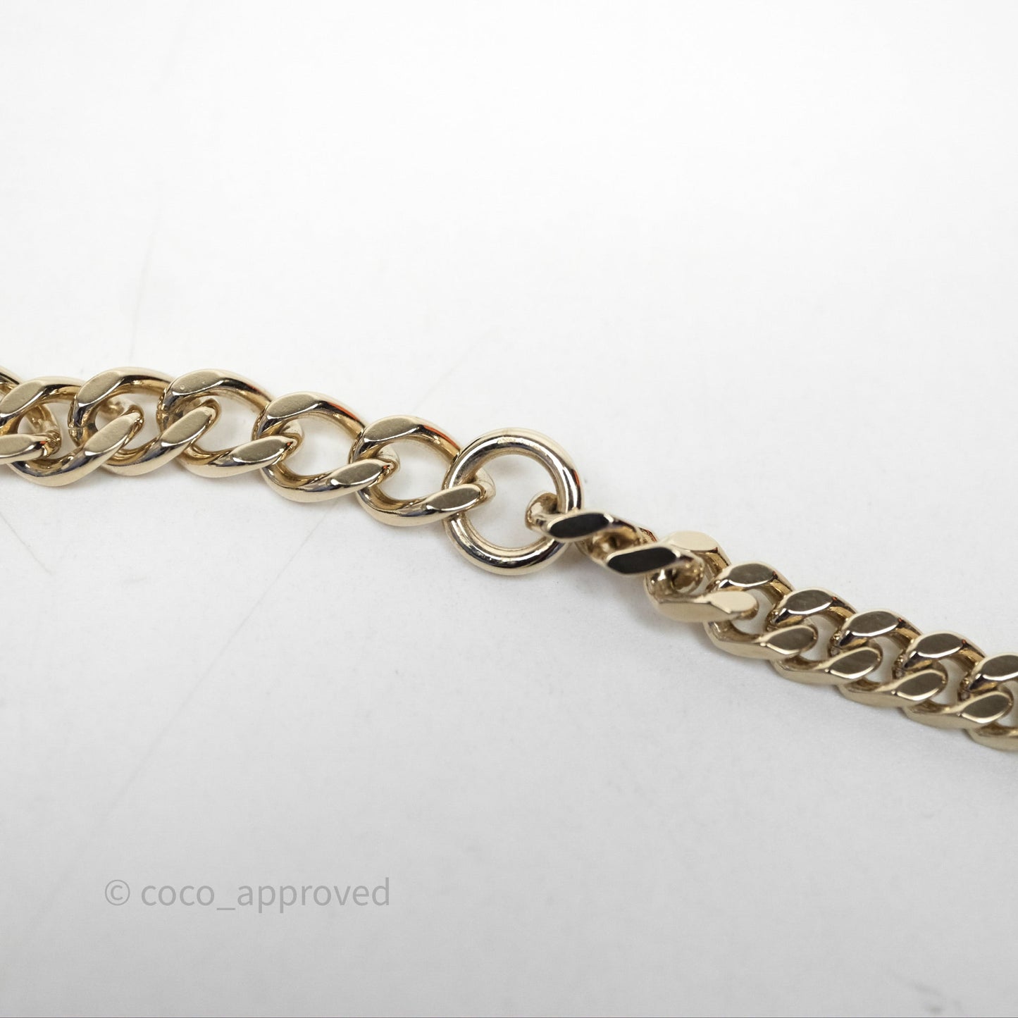 Chanel Crystal CC Pearl Necklace Sliver Tone 25V