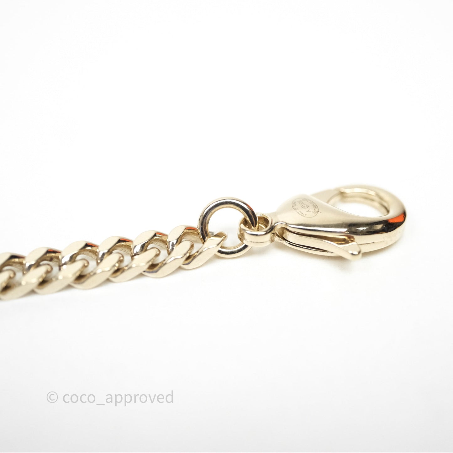 Chanel Crystal CC Pearl Necklace Sliver Tone 25V