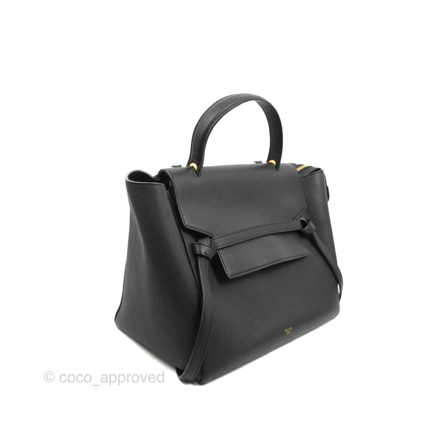 Celine Mini Belt Bag Black Grained Calfskin Gold Hardware