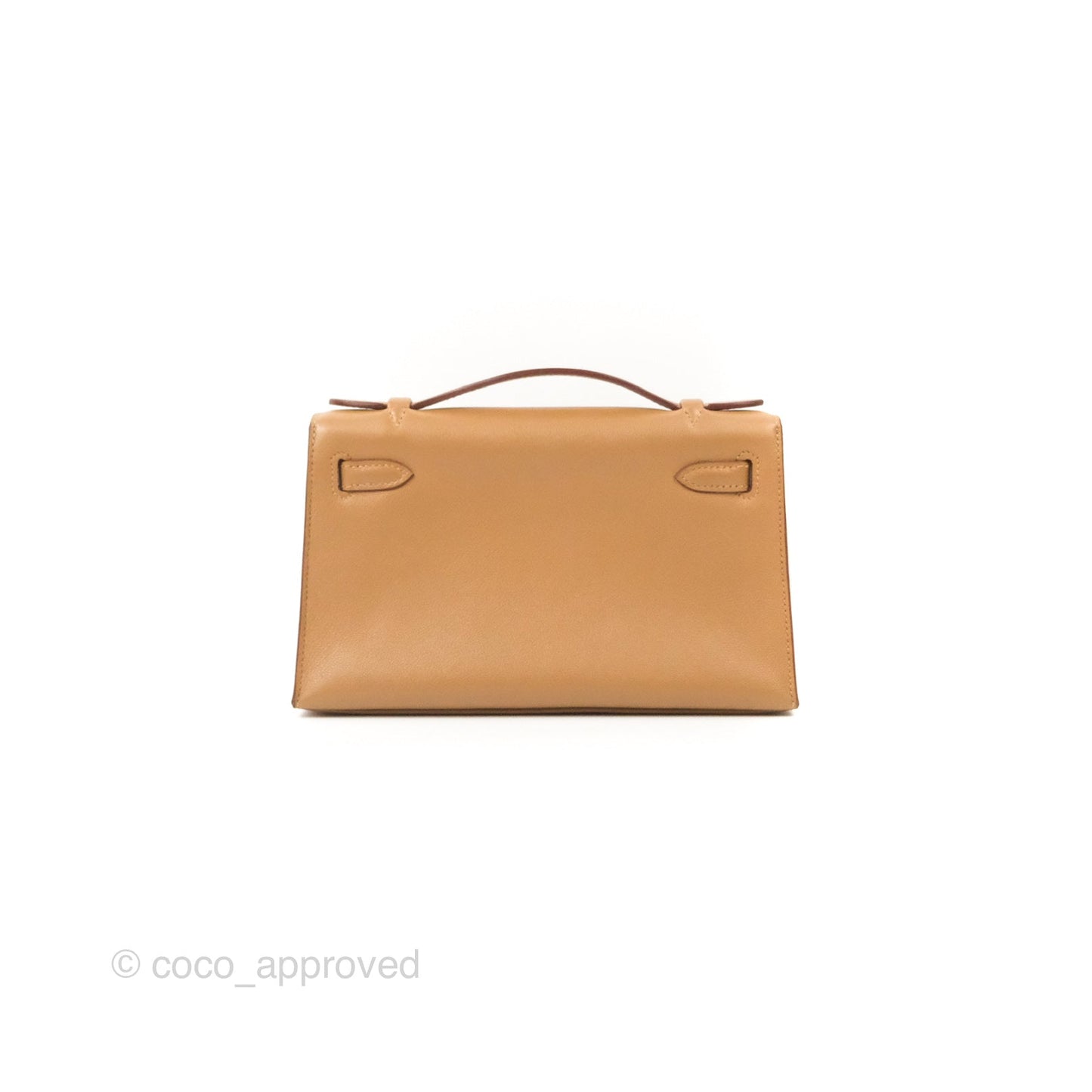 Hermès Kelly Pochette Clutch Biscuit 48 Swift Palladium Hardware