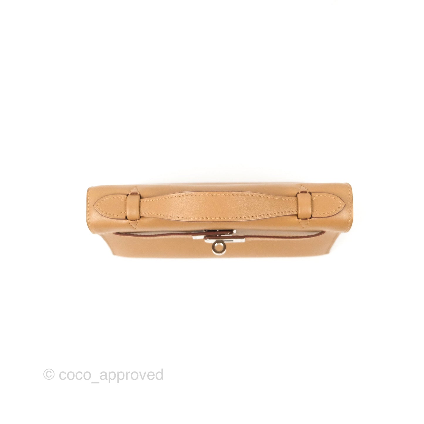 Hermès Kelly Pochette Clutch Biscuit 48 Swift Palladium Hardware