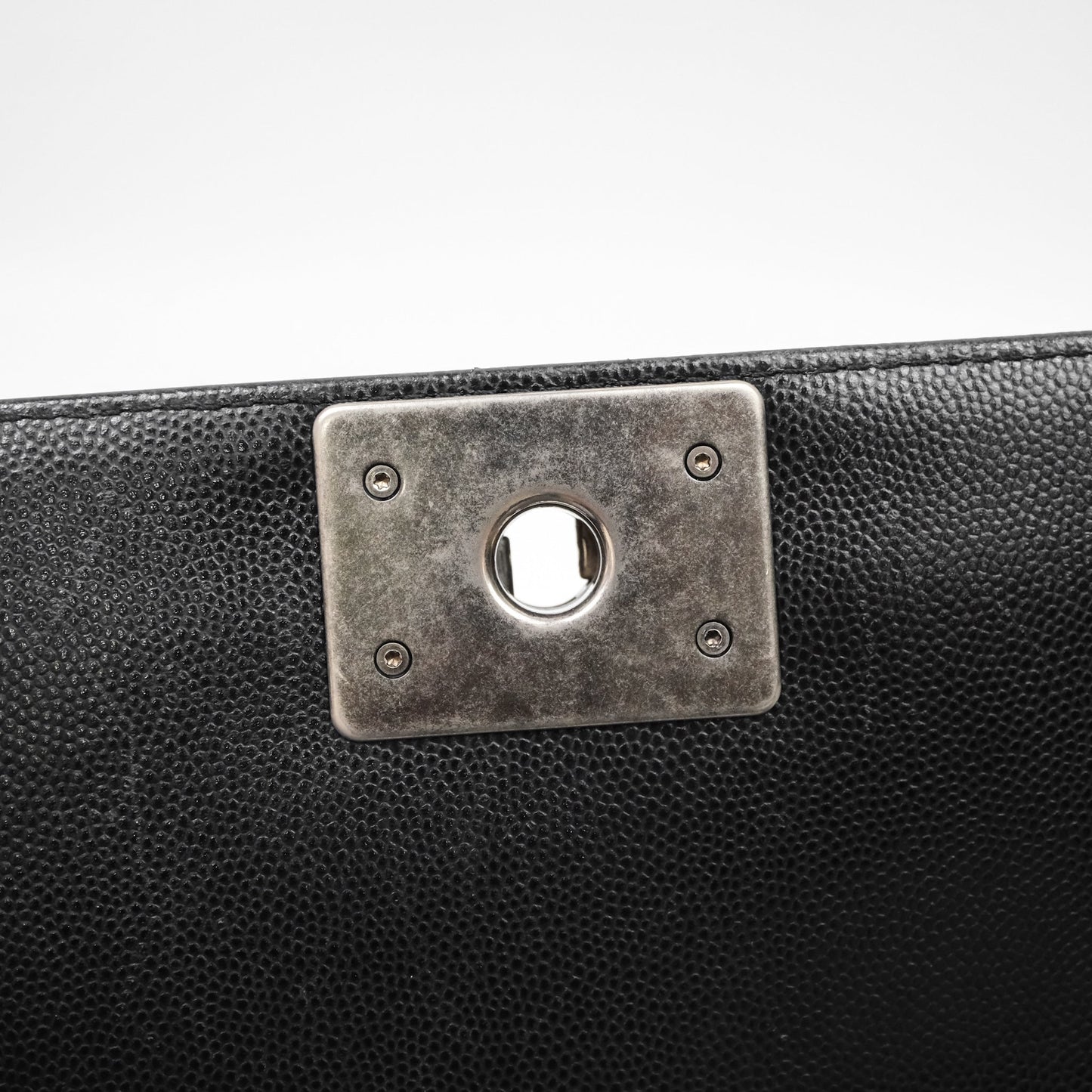 Chanel Small Boy Quilted Black Caviar Ruthenium Hardware