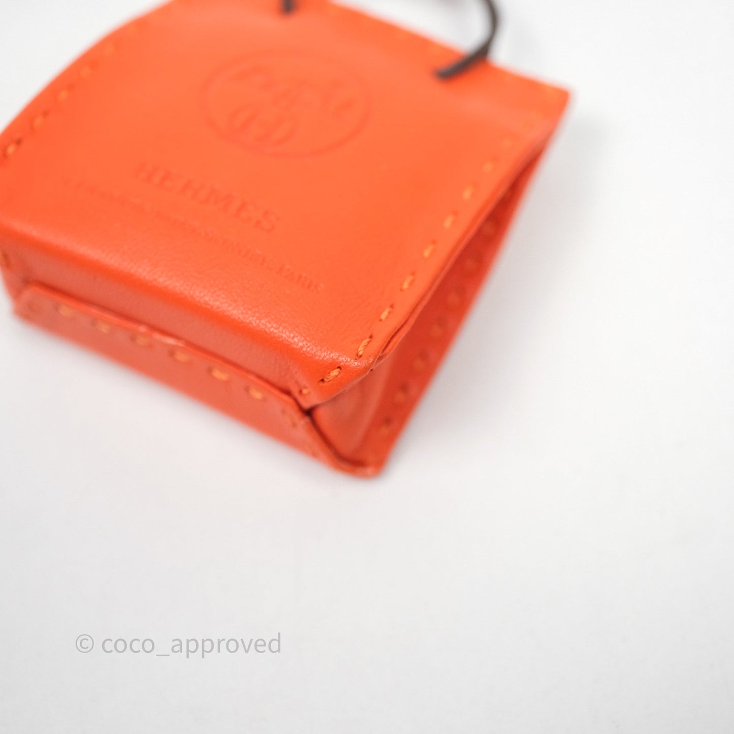 Hermès Orange Shopping Bag Charm