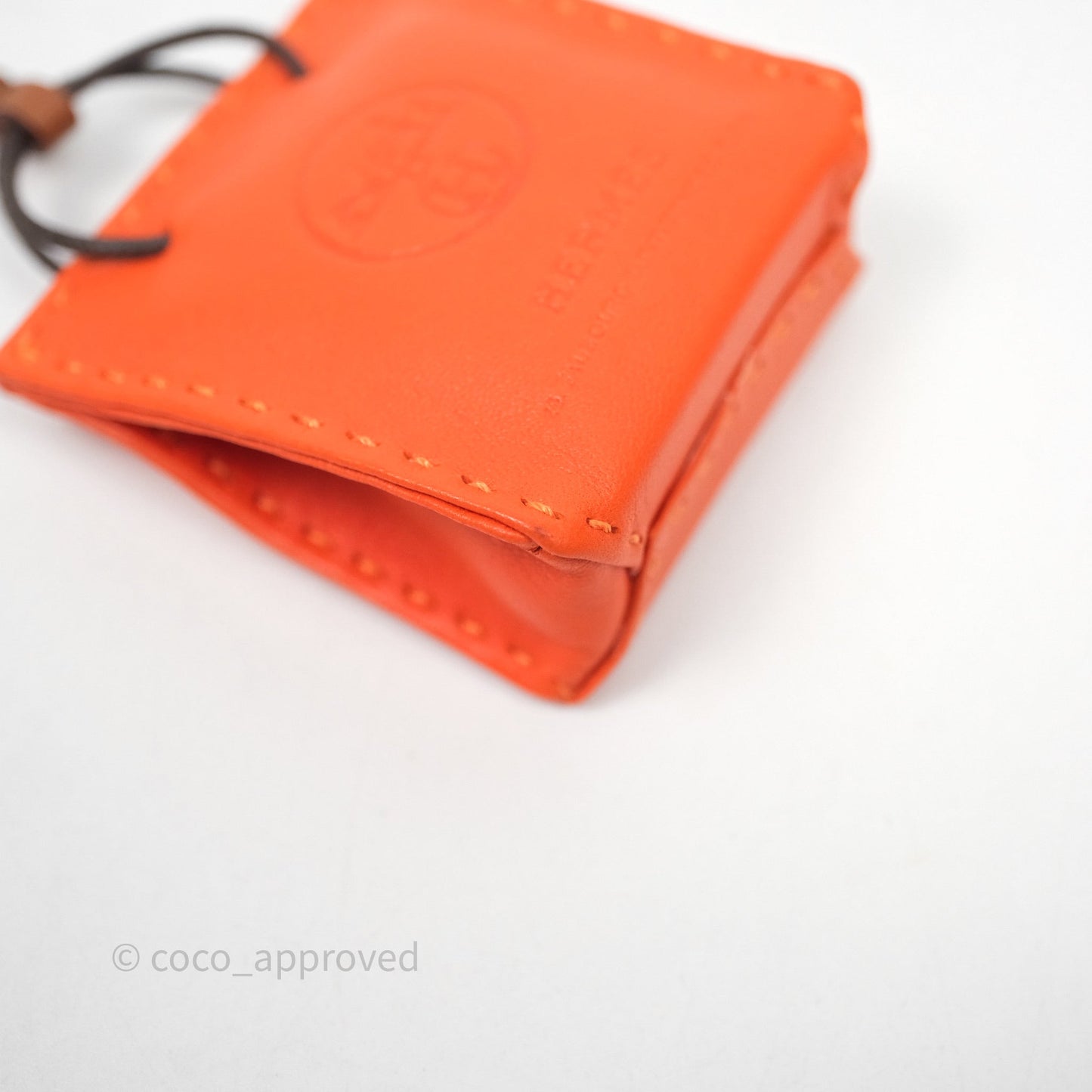Hermès Orange Shopping Bag Charm