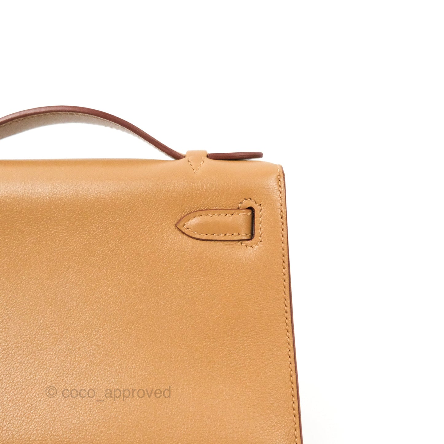 Hermès Kelly Pochette Clutch Biscuit 48 Swift Palladium Hardware