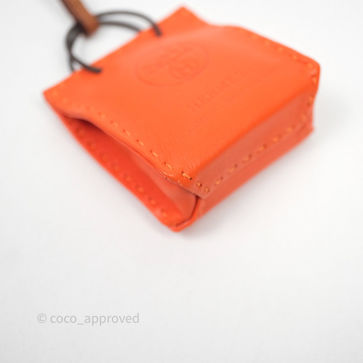 Hermès Orange Shopping Bag Charm