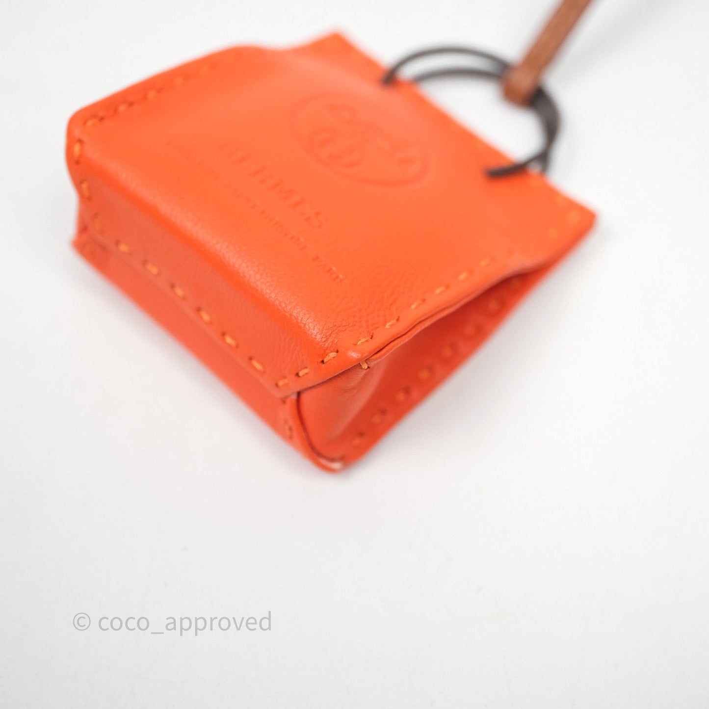 Hermès Orange Shopping Bag Charm
