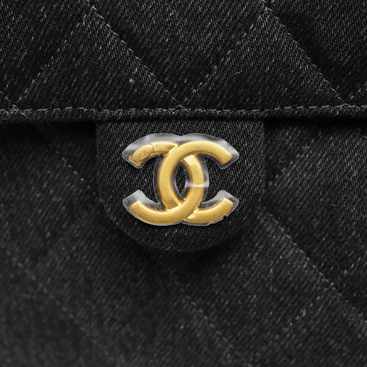 Chanel 25 Medium Washed Denim Black Aged Gold Hardware