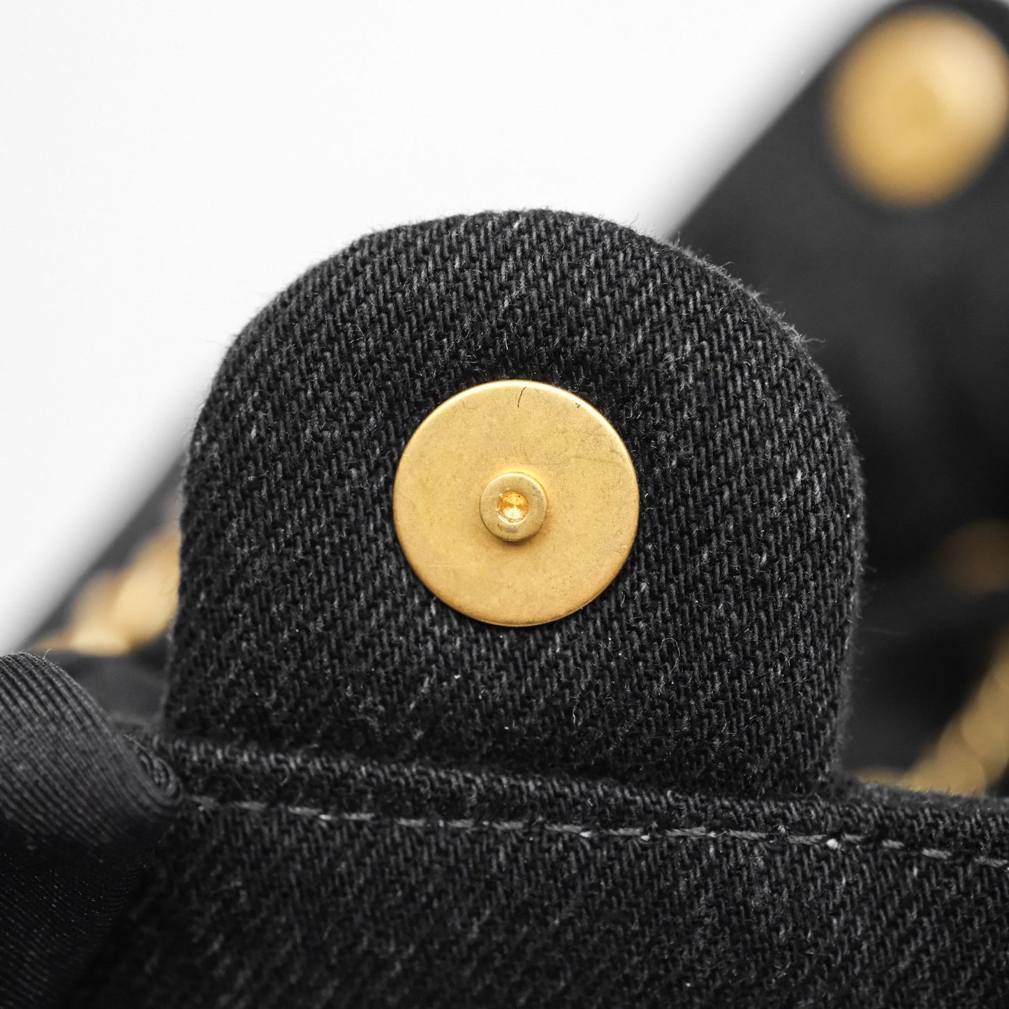 Chanel 25 Medium Washed Denim Black Aged Gold Hardware