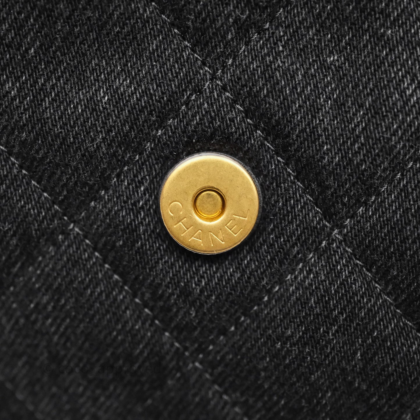 Chanel 25 Medium Washed Denim Black Aged Gold Hardware