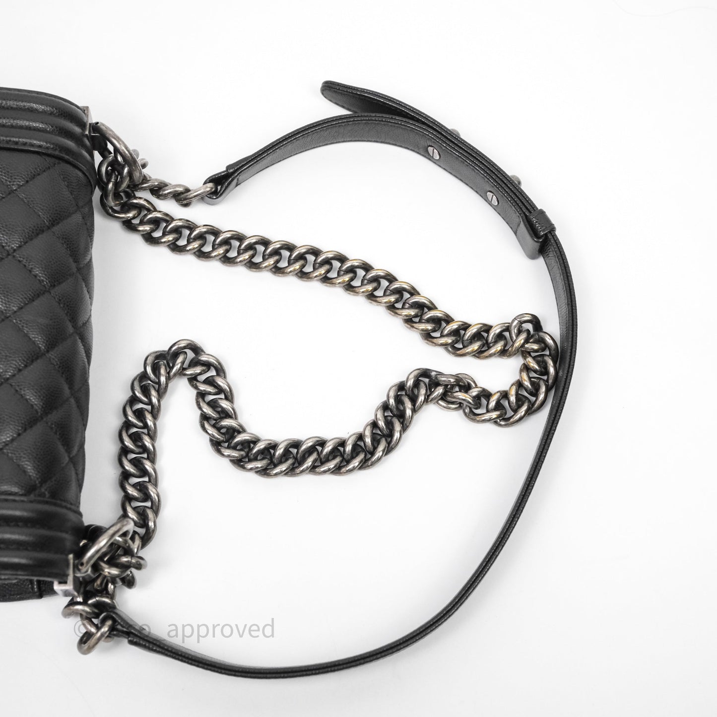 Chanel Small Boy Quilted Black Caviar Ruthenium Hardware